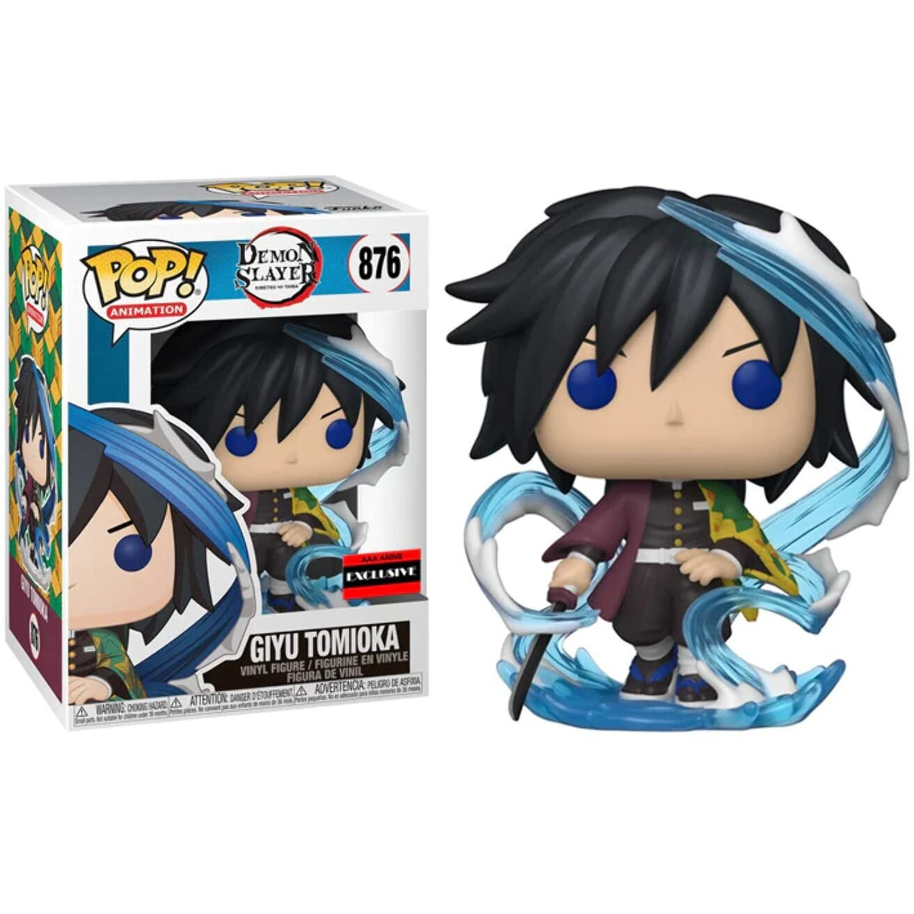Pop Demon Slayer - Giyu Tomioka Funko (Aaa Anime Exclusive) Vinyl Figure (Bundled With Compatible Box Protector Case), Multicolor, 3.75 Inches