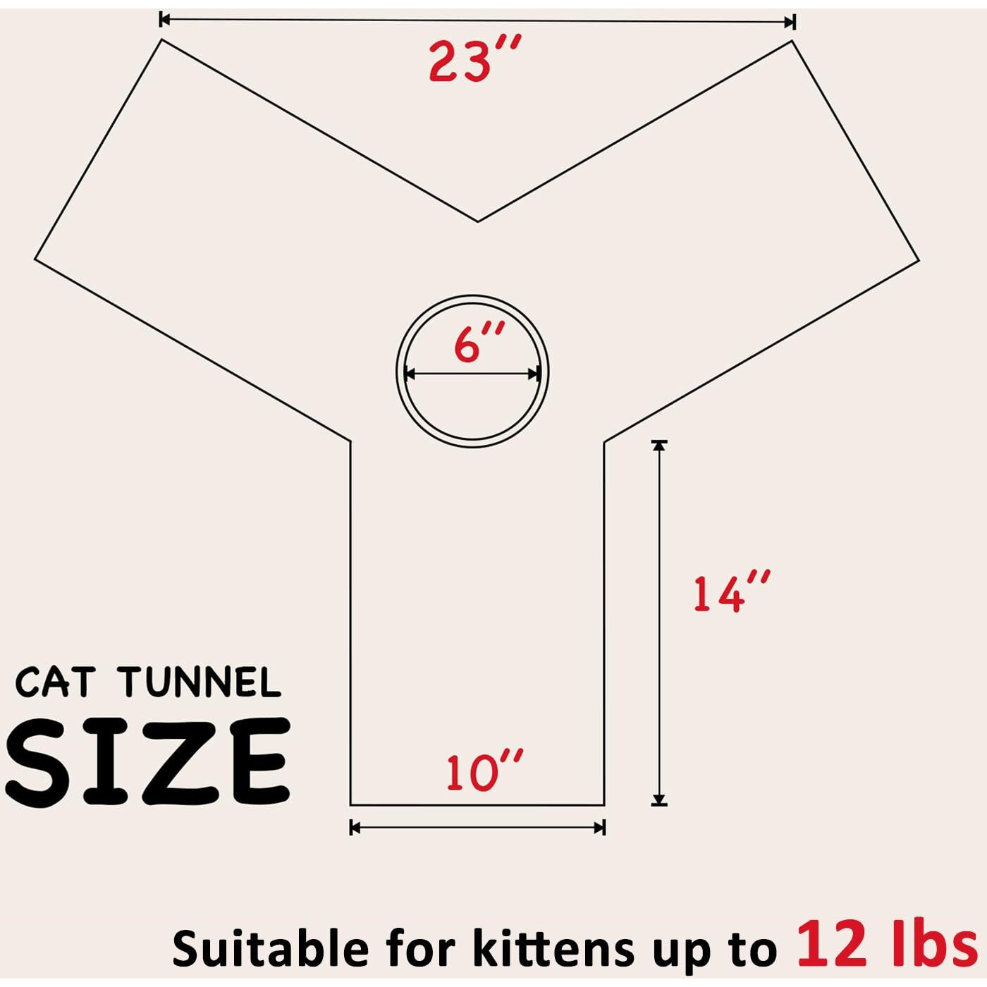 Tempcore Pet Cat Tunnel Tube Cat Toys 3 Way Collapsible, Tunnels For Indoor Cats,Kitty Bored Peek Hole Toy Ball Cat, Puppy, Kitty, Kitten, Rabbit