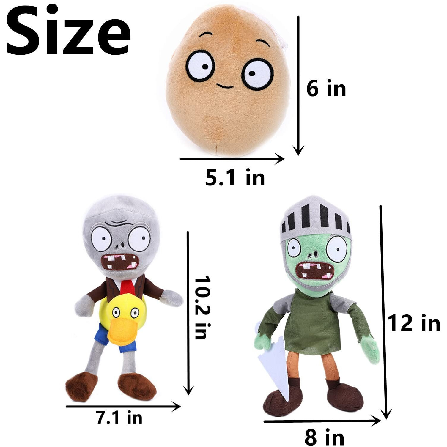 Jhesao 10 Pcs Plants And Zombies Plush Zombies Plants Sets Toy, 1 2 Stuffed Soft Doll Pvz Plush Figure Doll New