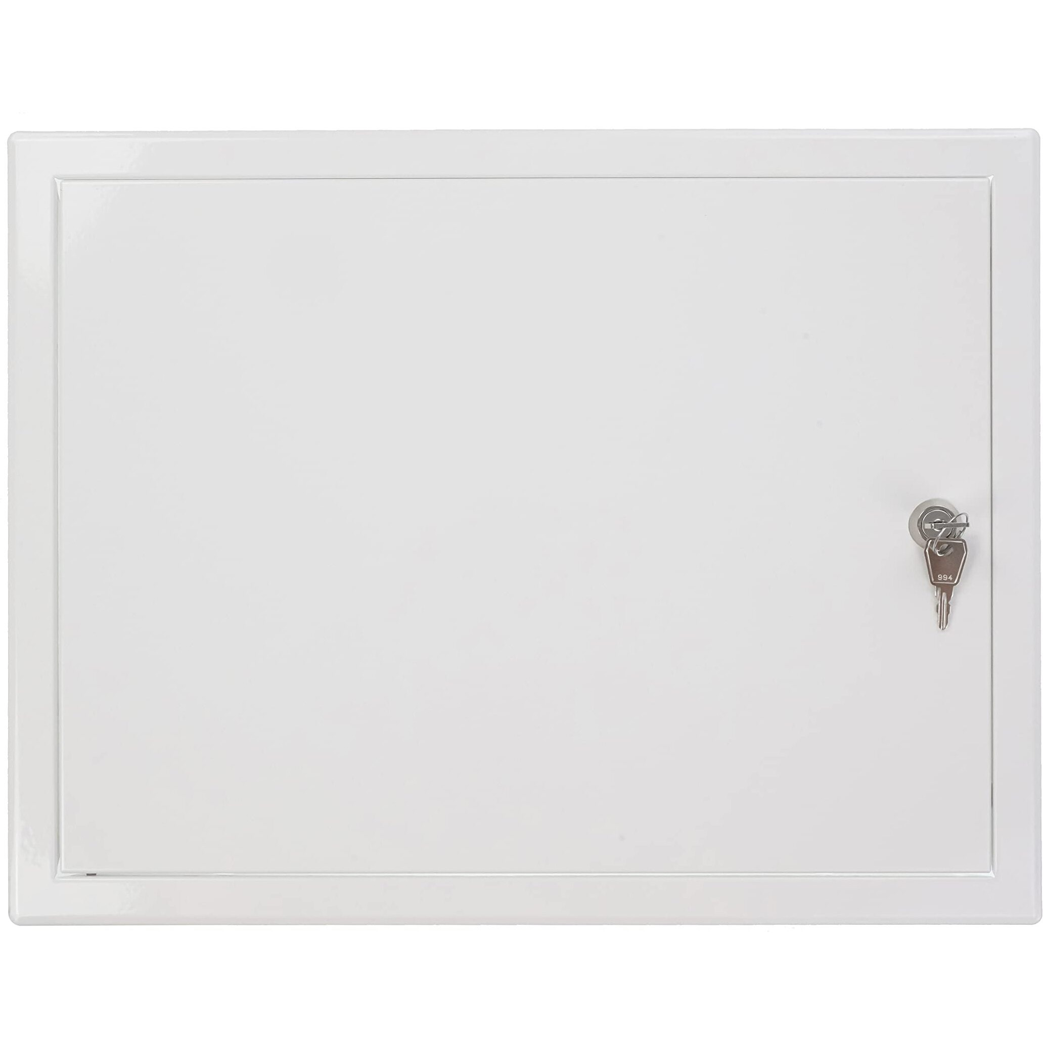 16"" X 12"" Inch Lockable Steel Access Panel Door With Key Set - For Indoor Use - Opening Flap Cover Plate - Box Door Lock - Door Latch - Inspection Hatch - White Polymer Coating
