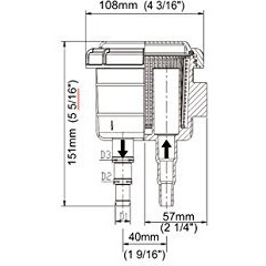 Seaflo Raw Water Marine Intake Cooling Water Strainer For Boat Fits 1/2"", 5/8"" & 3/4"" Hose Sizes