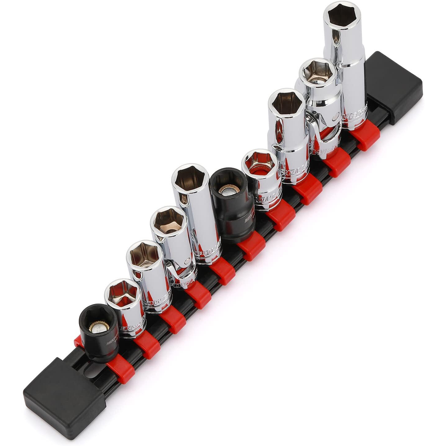 Mixpower 10Pcs 1/4"" & 3/8"" Drive 10Mm 6 Point Single Size Socket Set, 10Mm Socket Set, Magnetic Socket, Universal Joint, Deep& Standard Socket