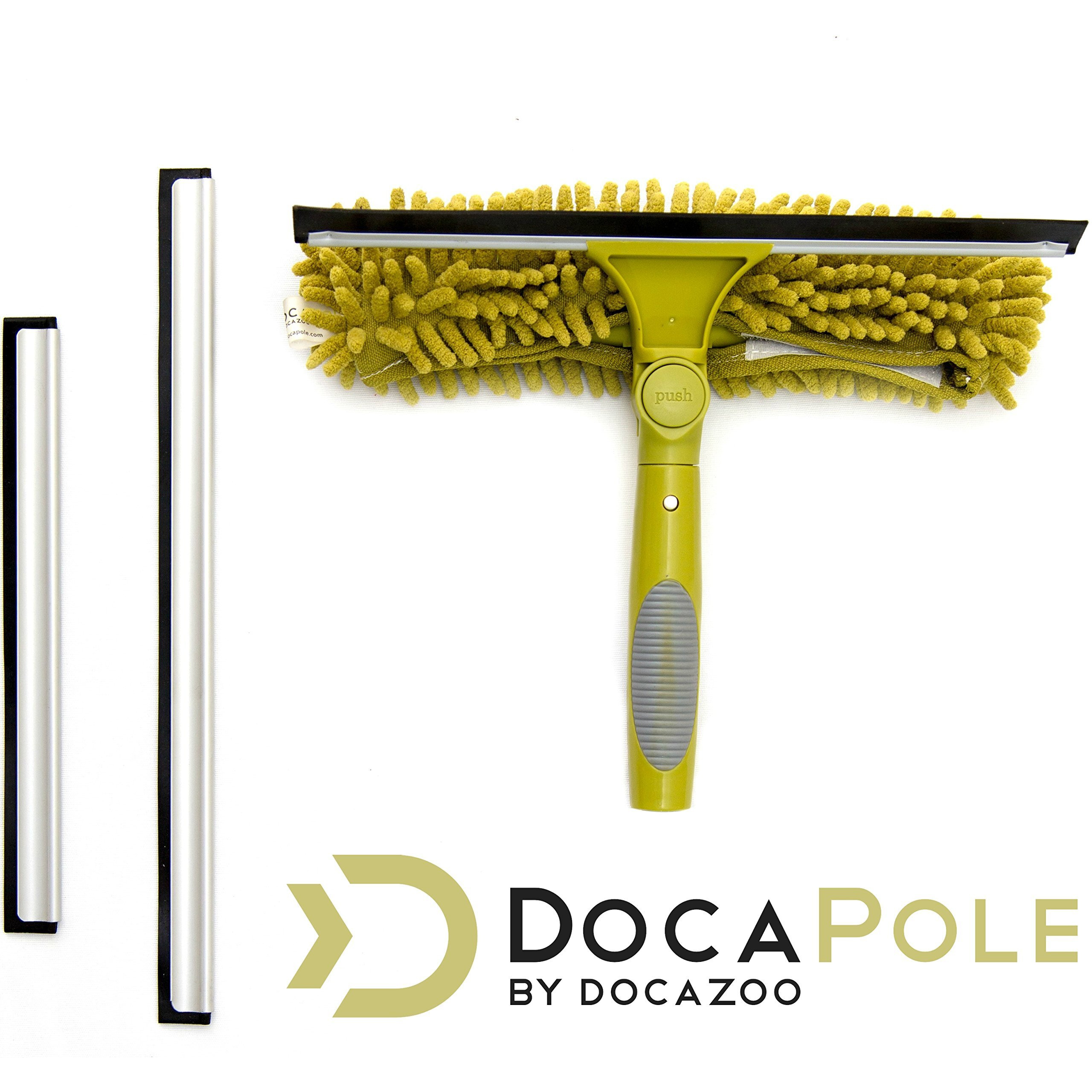 Docazoo, Window Squeegee And Scrubber Combo Attachment, 3 Squeegee Blades Included, Compatible With Any Docapole