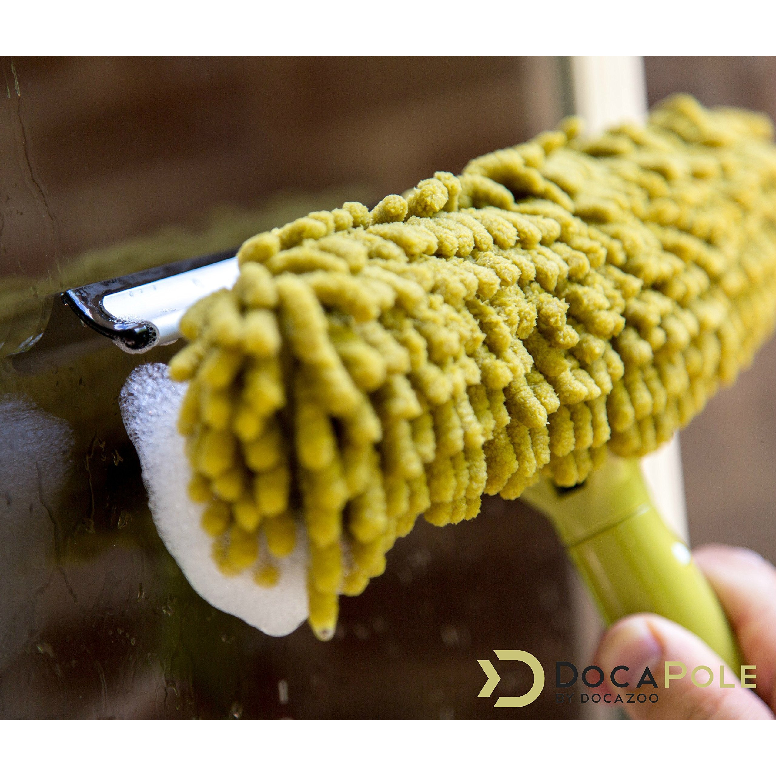 Docazoo, Window Squeegee And Scrubber Combo Attachment, 3 Squeegee Blades Included, Compatible With Any Docapole