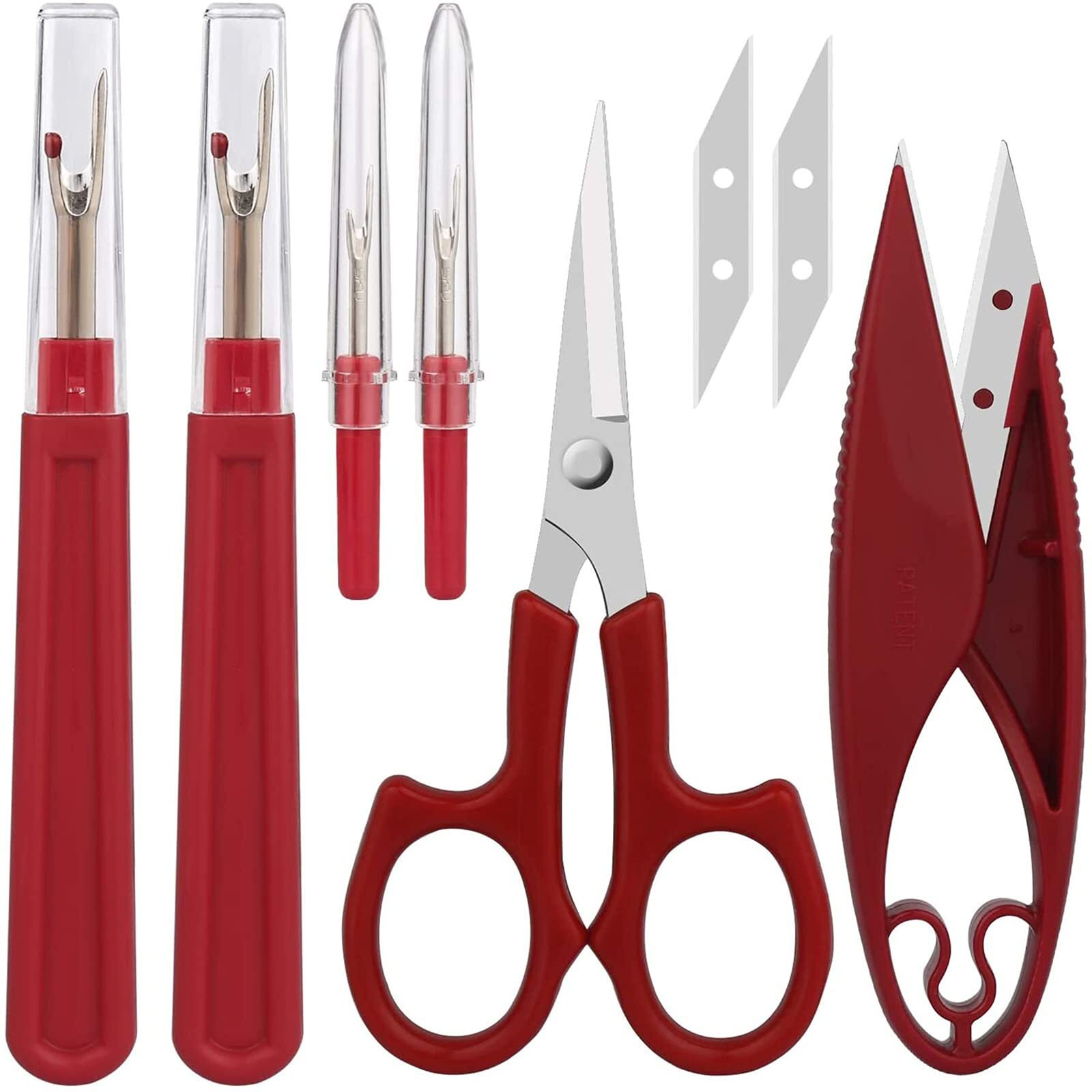 Sewing Seam Ripper Tool,Stitch Remover And Thread Cutter With 2Big+2Small Seam Rippers,1 Pack Thread Snips,1Pack 5   Scissor