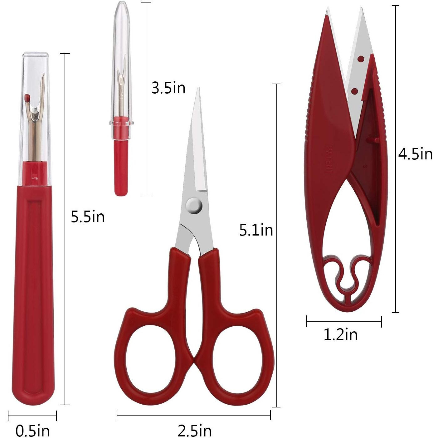Sewing Seam Ripper Tool,Stitch Remover And Thread Cutter With 2Big+2Small Seam Rippers,1 Pack Thread Snips,1Pack 5   Scissor