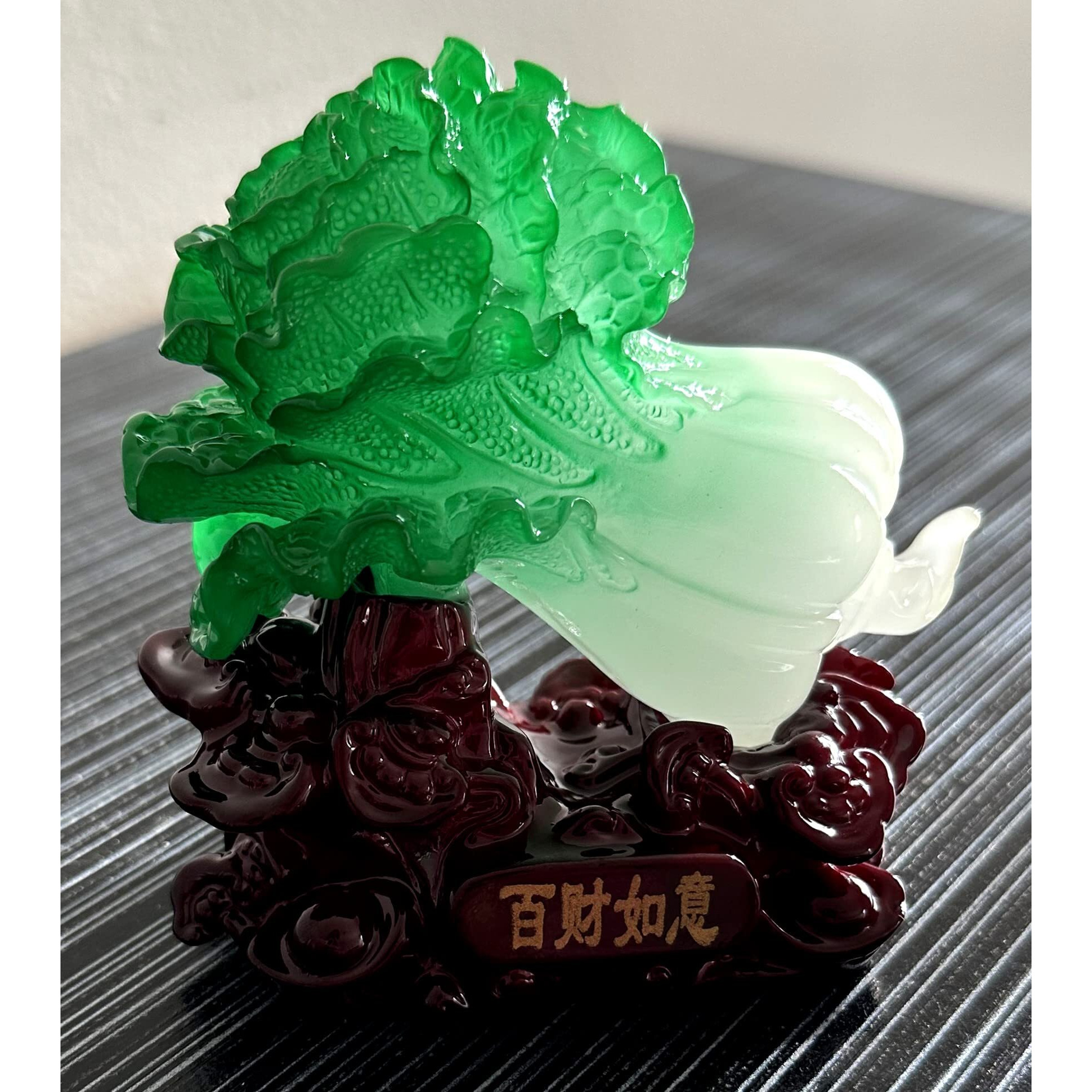 Betterdecor Feng Shui Bai Choi/Pok Choi (The Cabbage) Statue For Wealth Luck (With A Bag)