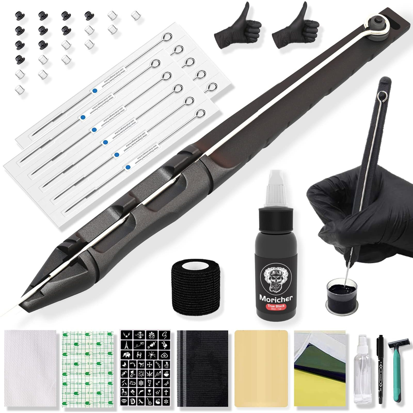 Moricher Hand Poke A Stick Tattoo Kit Diy Tattoo Tool Kit Tattoo Practice Kit For Beginners Complete Tattoo Kit