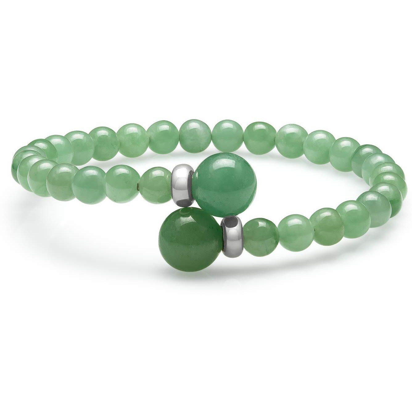Sterling Silver Natural Jade Cuff Wrap Bracelet For Women