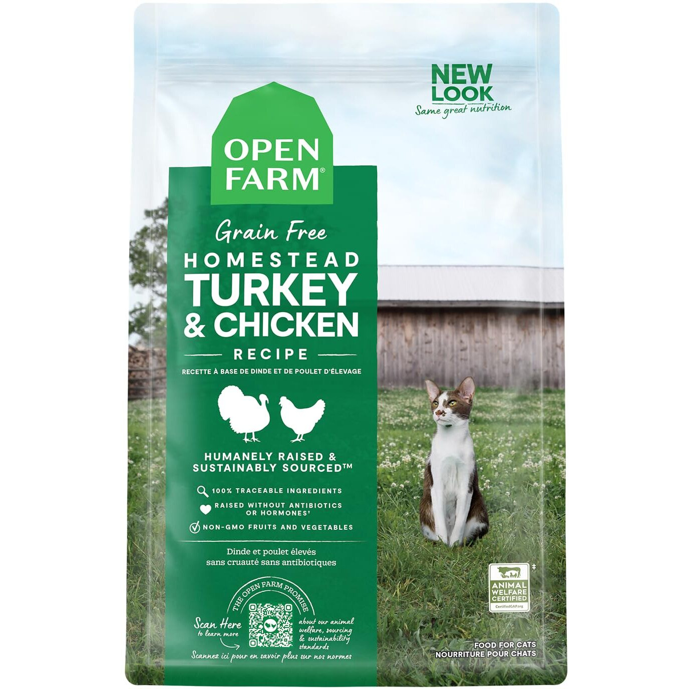 Open Farm Homestead Turkey & Chicken Grain-Free Dry Cat Food, Wild-Caught Fish Recipe With Non-Gmo Superfoods And No Artificial Flavors Or Preservatives, 4 Lbs