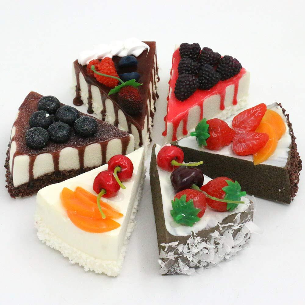 Nice Purchase Fake Slice Cake Fake Food Bakery Shop Cake Display Model Party Decoration 4 Inch Slice Faux Replica Cake