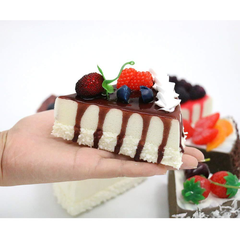 Nice Purchase Fake Slice Cake Fake Food Bakery Shop Cake Display Model Party Decoration 4 Inch Slice Faux Replica Cake