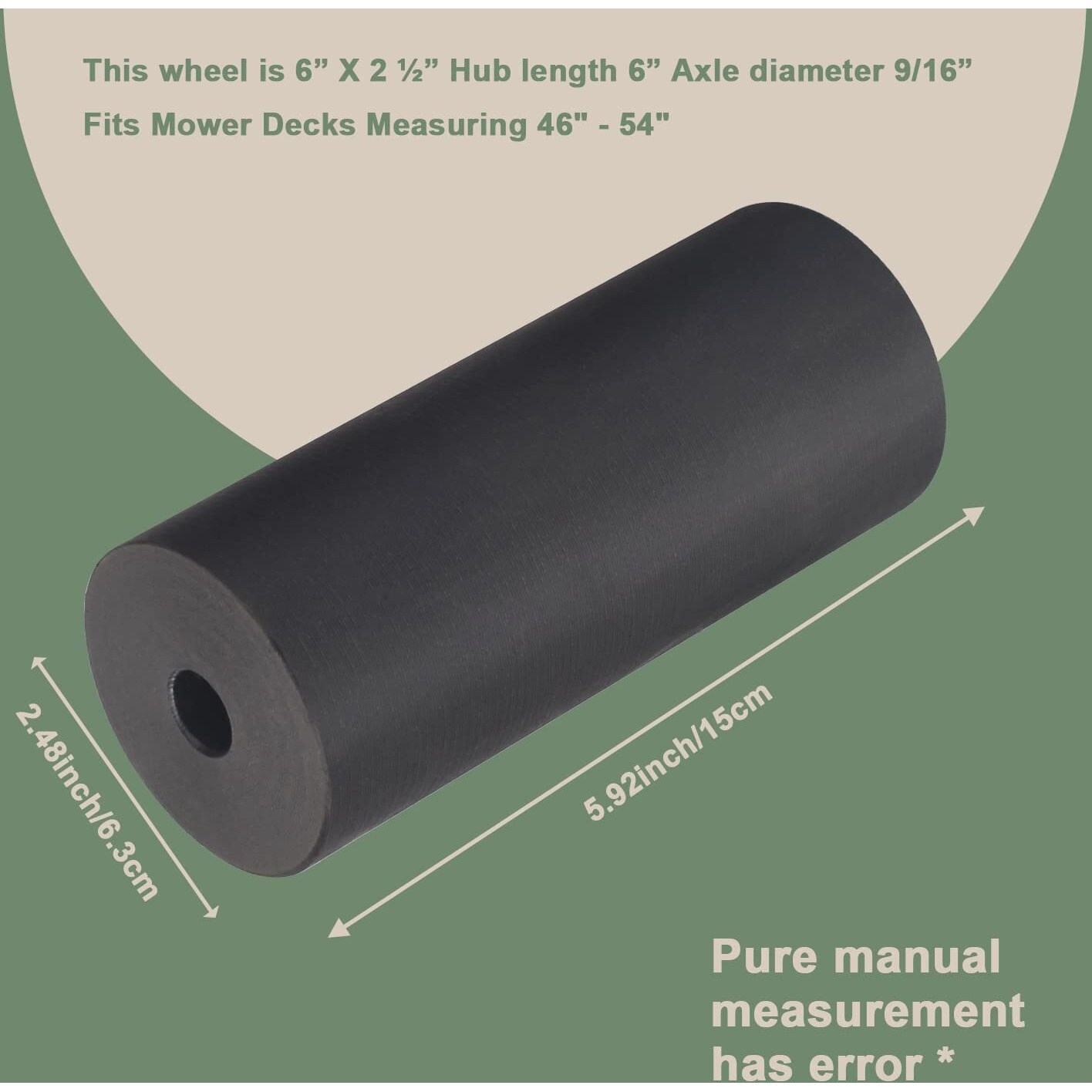 Ezypak 6"" X 2-1/2"&quotX 9/16 731-3005 Front Mower Deck Roller Compatible With Mtd Mower With 46"" - 54"" Decks Replaces 72-319, 210-310 Ih-489155-R1, Ih-489470-R1, 01000385, 731-3005, 753-04798