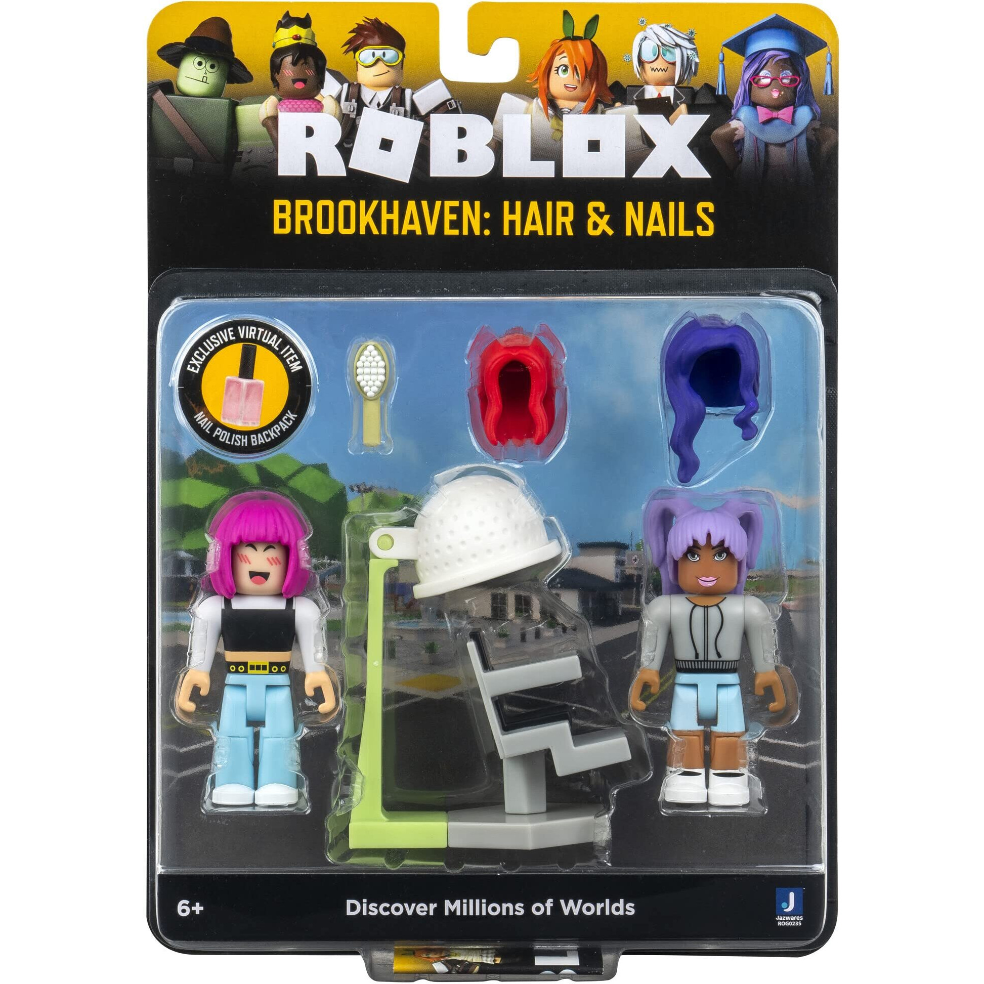 Roblox Celebrity Collection - Brookhaven Hair & Nails Game-Pack [Includes Exclusive Virtual Item]
