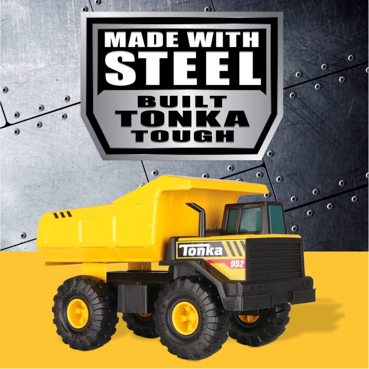 Tonka Steel Classics, Mighty Dump Truck - Made With Steel & Sturdy Plastic, Trucks For Boys, Girls, Toddler, Construction Toys, Birthday, Gift, Ages 3+