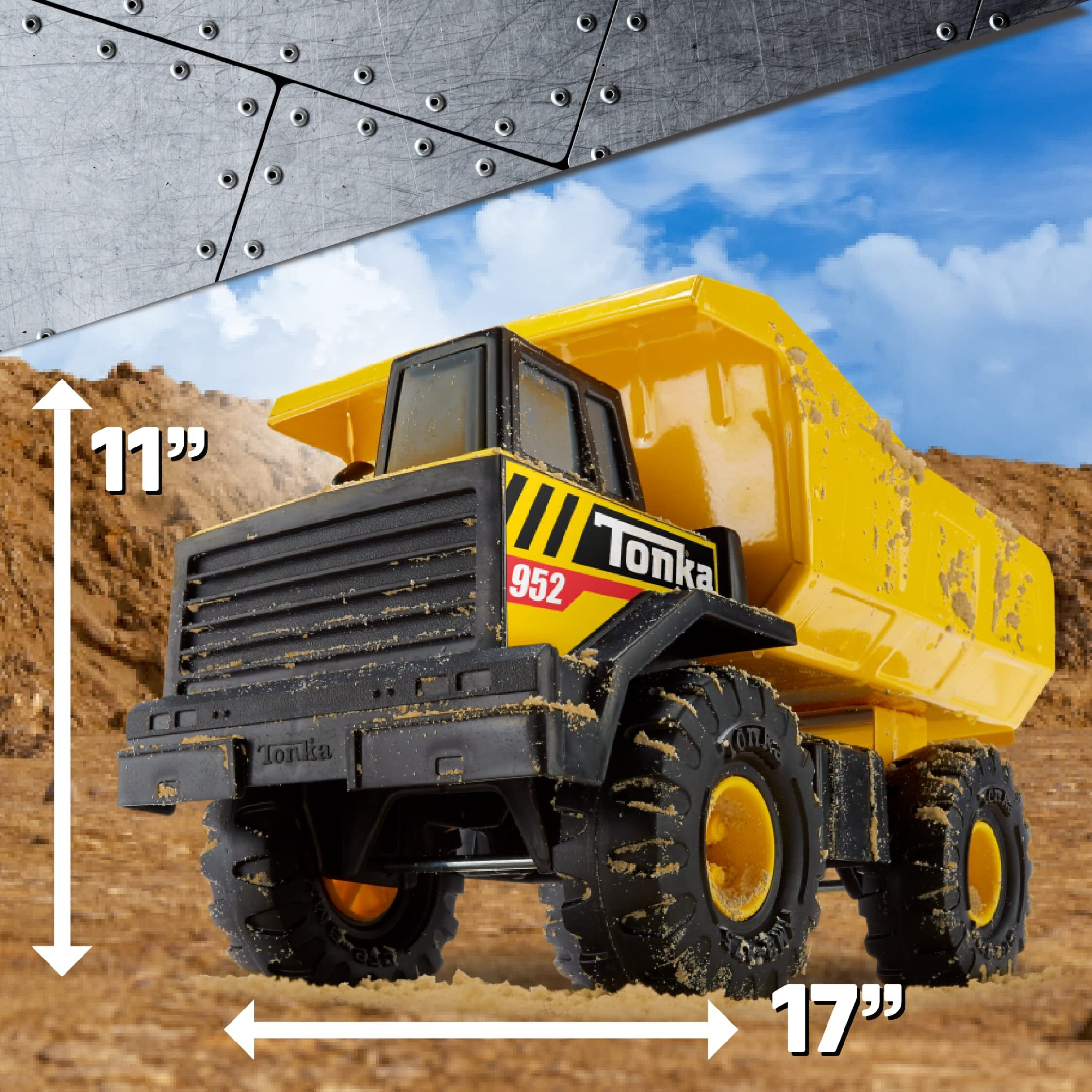 Tonka Steel Classics, Mighty Dump Truck - Made With Steel & Sturdy Plastic, Trucks For Boys, Girls, Toddler, Construction Toys, Birthday, Gift, Ages 3+