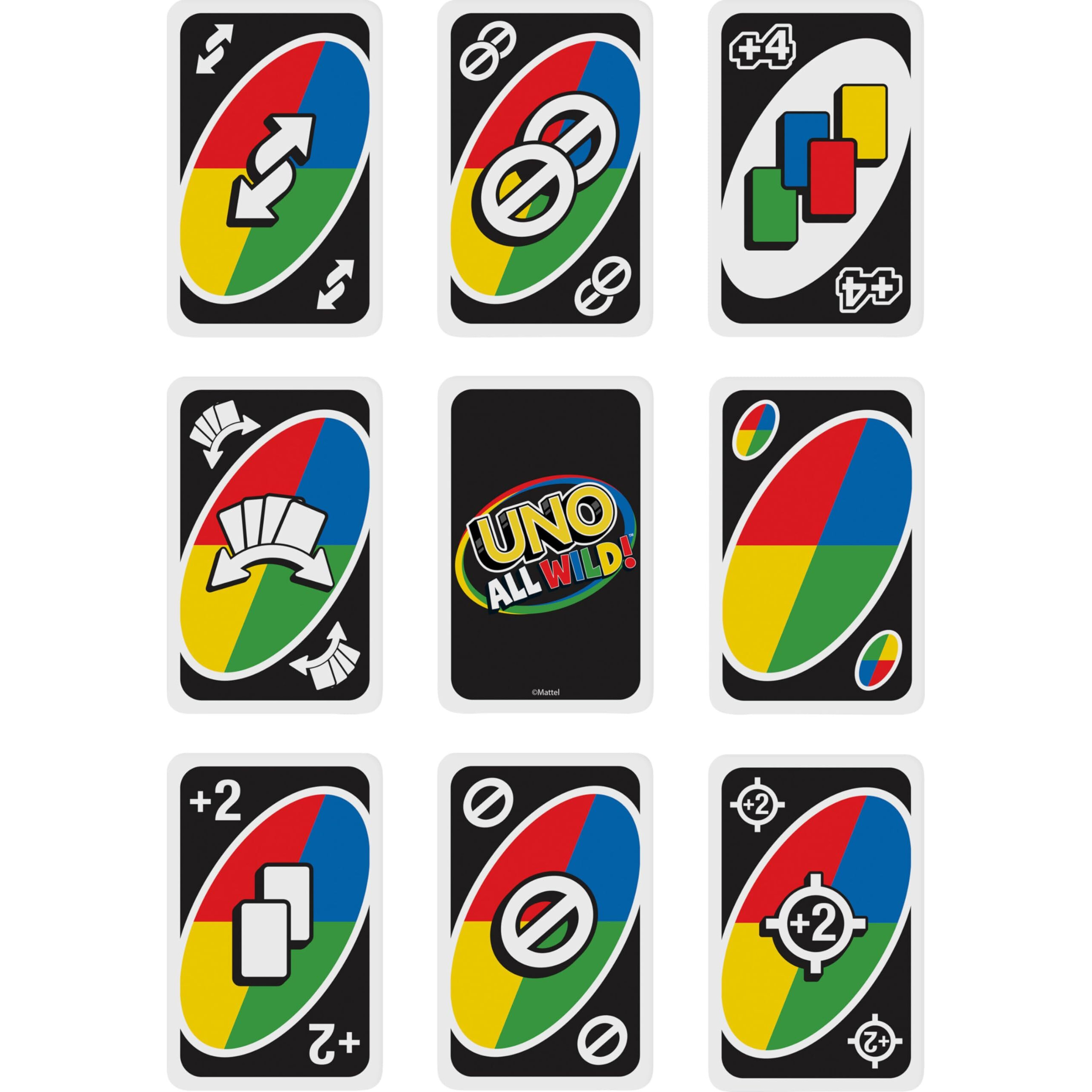 Mattel Games Uno All Wild Card Game With 112 Cards, Gift For Kid, Family & Adult Game Night For Players 7 Years & Older