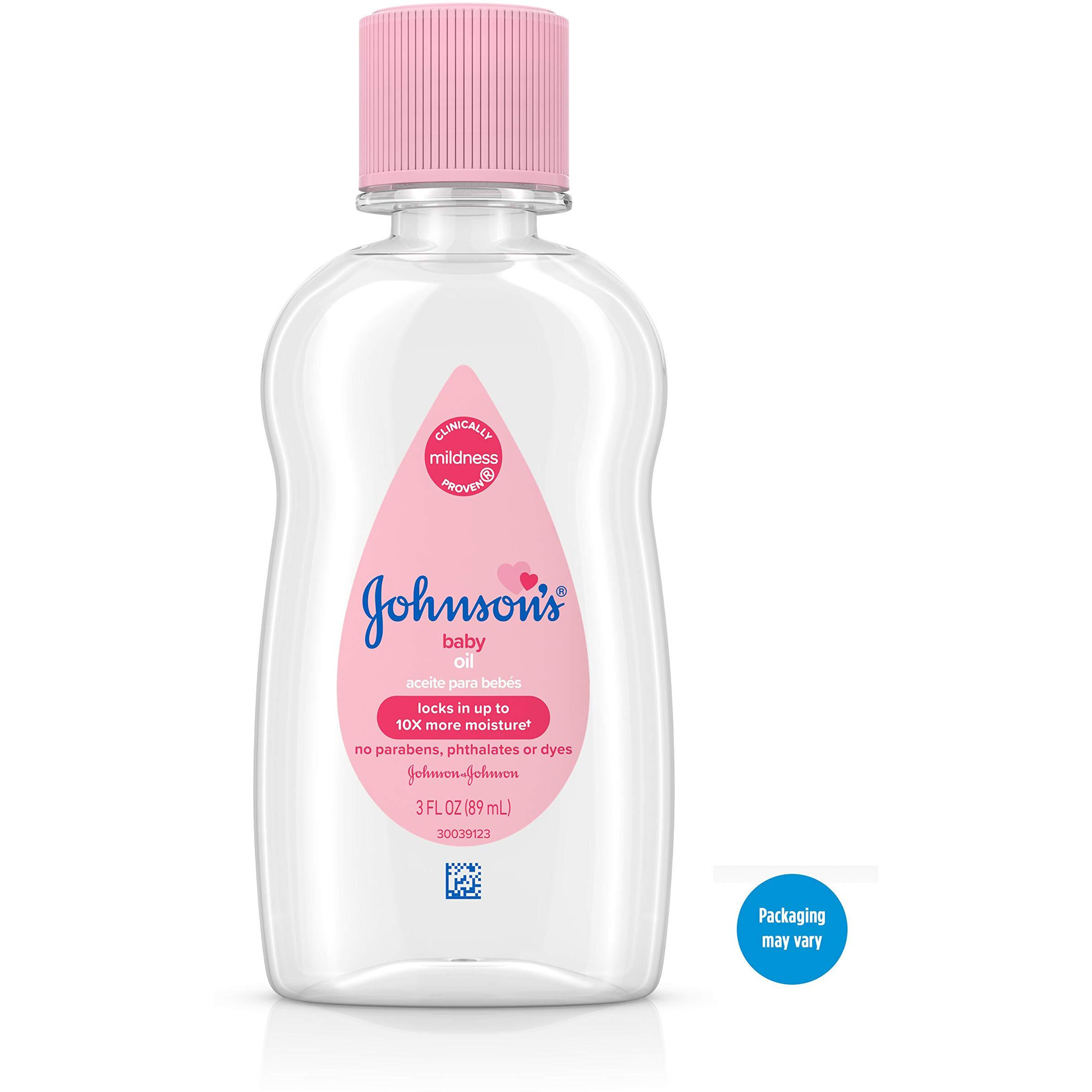 Johnson's Baby Oil, Pure Mineral Oil To Prevent Moisture Loss, Original 3 Fl. Oz