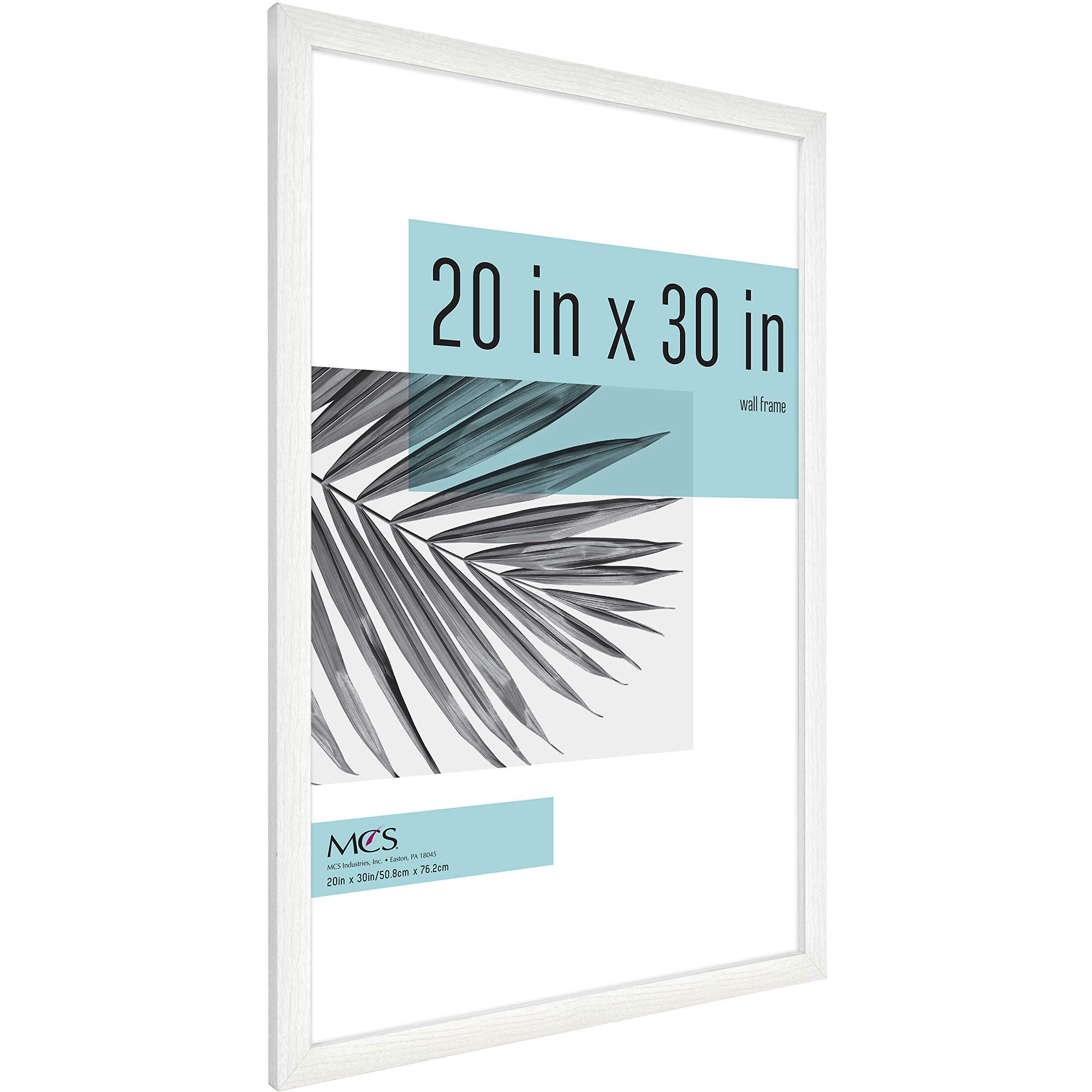 Mcs Studio Gallery 20X30 Poster Frame White Woodgrain, Vertical & Horizontal Wall Hanging Large Picture Frame For Photos, Posters & Art Prints (1-Pack)