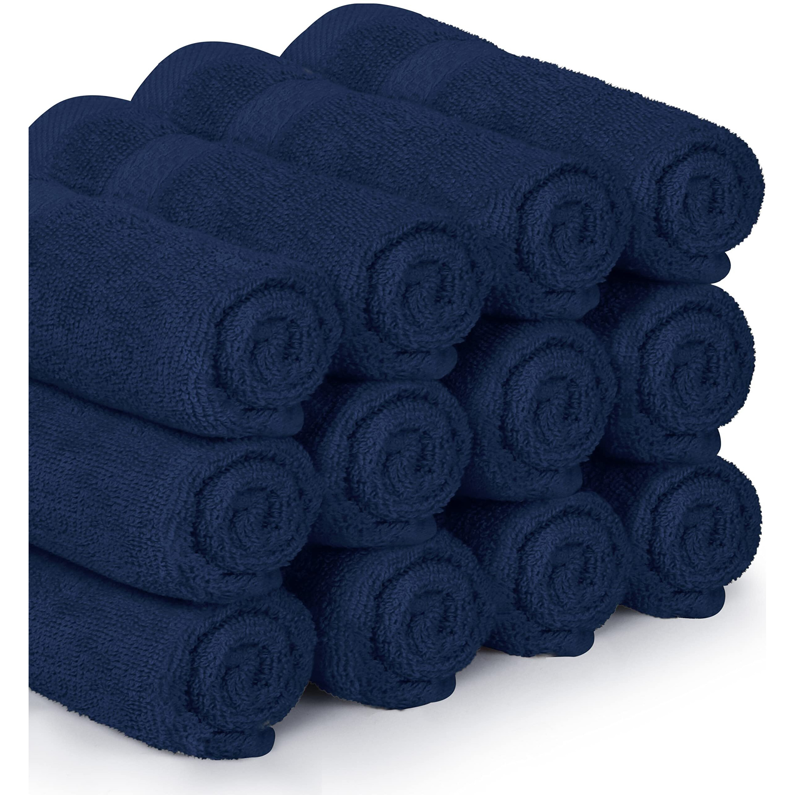 Utopia Towels [12 Pack Premium Wash Cloths Set (12 X 12 Inches) 100% Cotton Ring Spun, Highly Absorbent And Soft Feel Essential Washcloths For Bathroom, Spa, Gym, And Face Towel (Navy Blue)