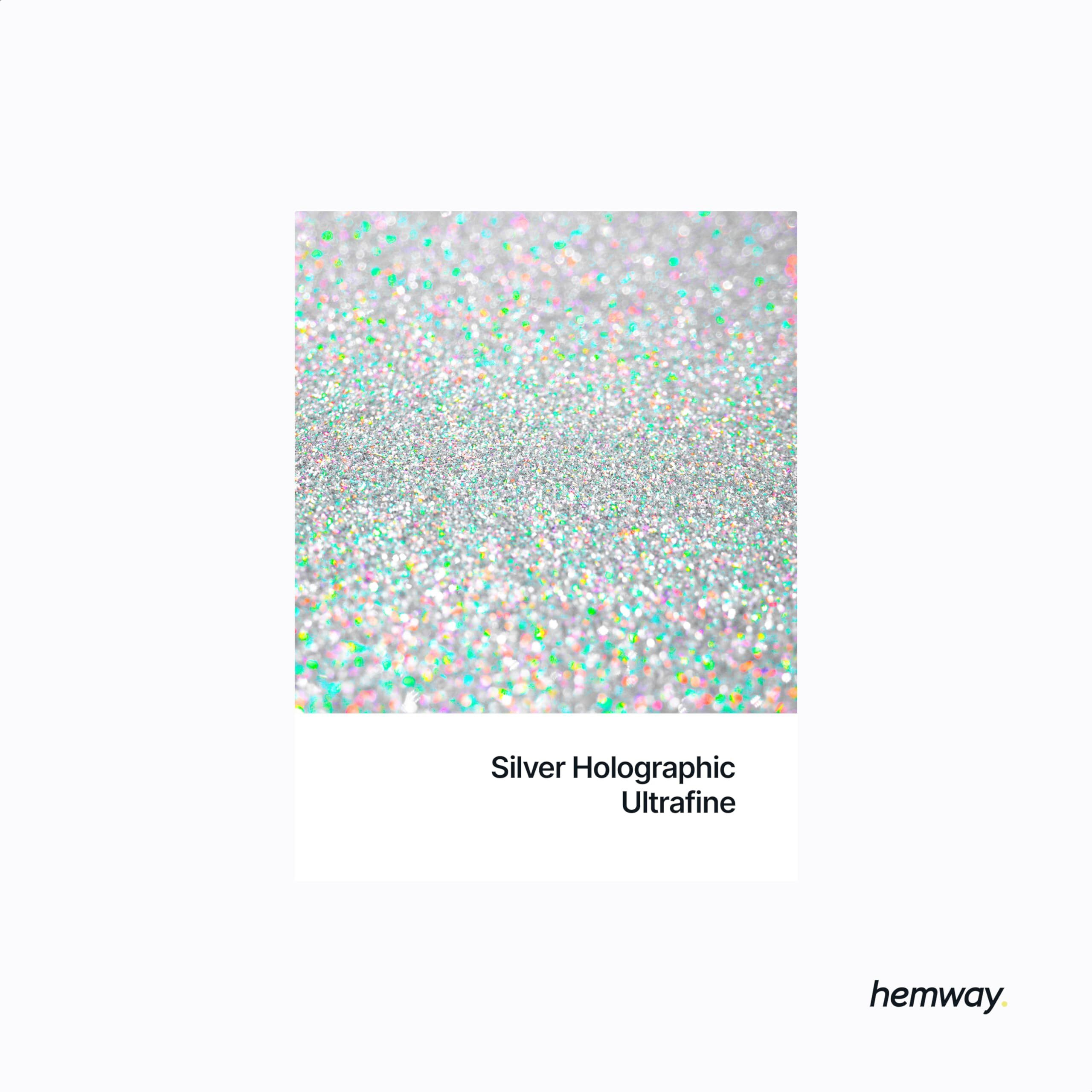 Hemway Premium Ultra Sparkle Glitter Multi-Purpose Metallic Flake For Nail Art, Cosmetic Graded, Makeup, Festival And Hair 100G / 3.5Oz - Ultrafine (1/128 0.008 0.2Mm) - Silver Holographic