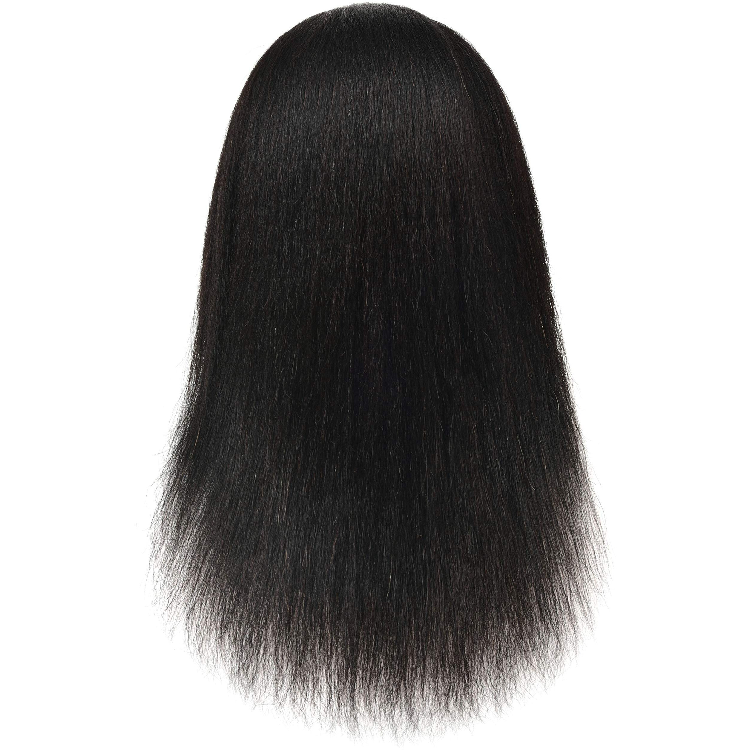 Ryhair 22 Inch 100% Real Human Hair Mannequin Head Cosmetology Manikin Heads With Stand For Display Practice Braiding Styling Training Coloring Bleaching Dyeing Curling Cutting Updos