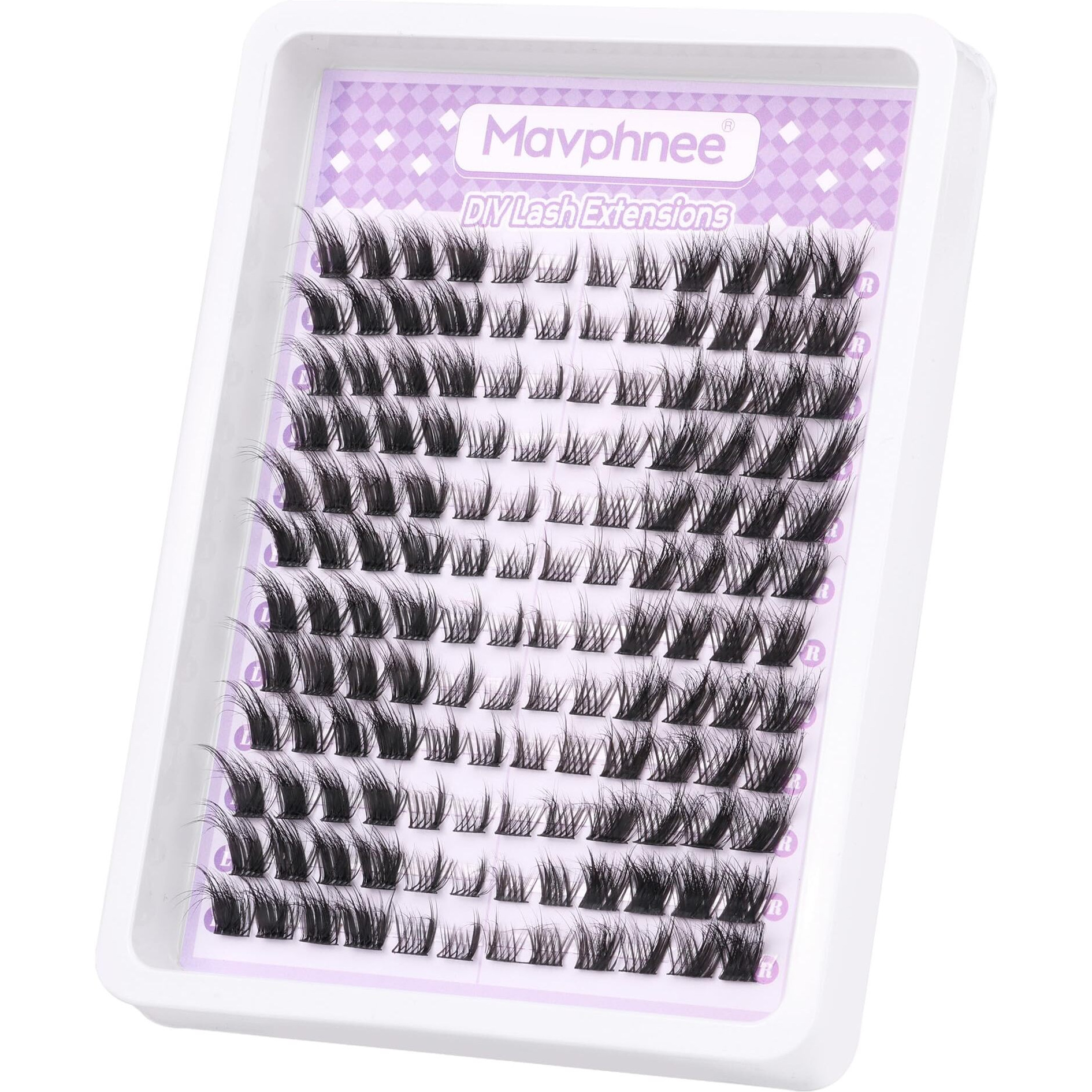 Mavphnee Lash Clusters Fluffy Cluster Eyelash Extensions 144 Pcs Fox Eye Lashes Left & Right Individual Lashes Wispy Diy Lash Extension Natural Cluster Lashes Pack