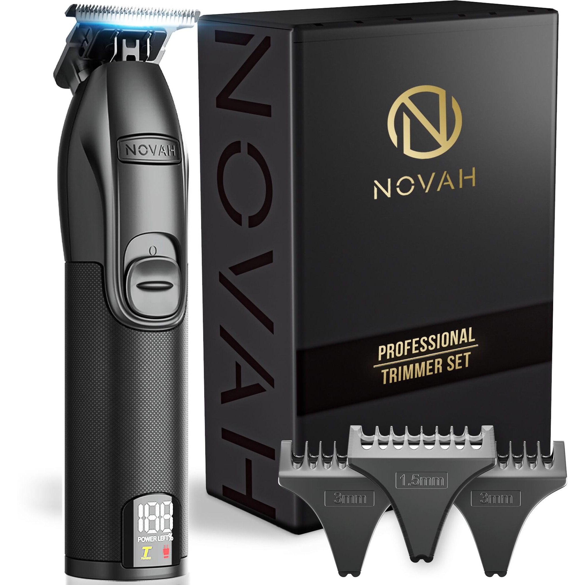 Novah Grooming Hair Trimmer, Cordless T Trimmer For Men, Professional Clippers For Barbers, 0 Gap T Outliner