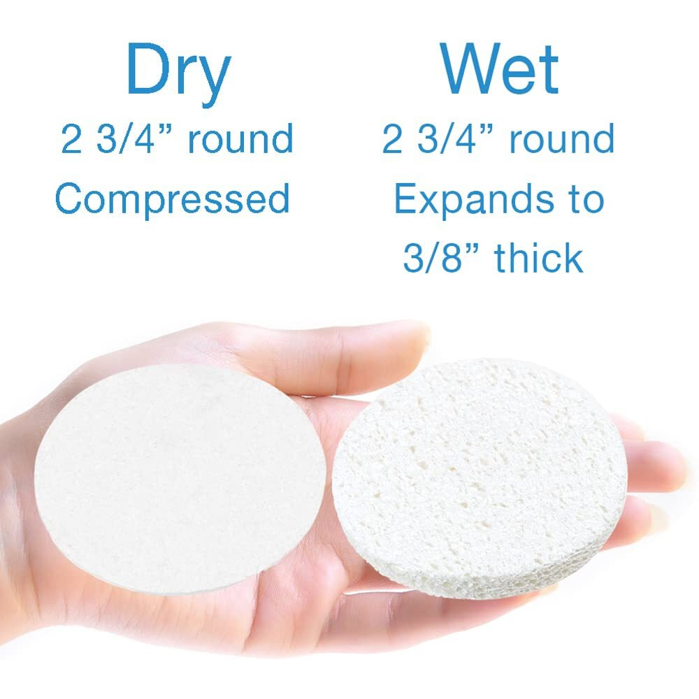 Forpro Premium Compressed Facial Sponges, 50-Count Cellulose Sponges For Facial Cleaning, Exfoliating And Makeup Removal, 2.75"" Round, White