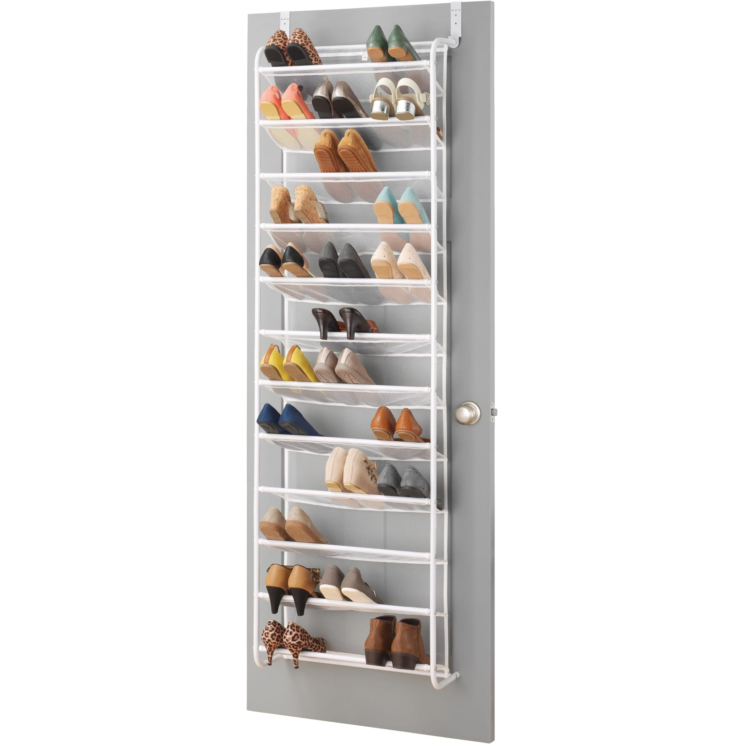 Whitmor 36 Pair Door Shoe Organizer, White