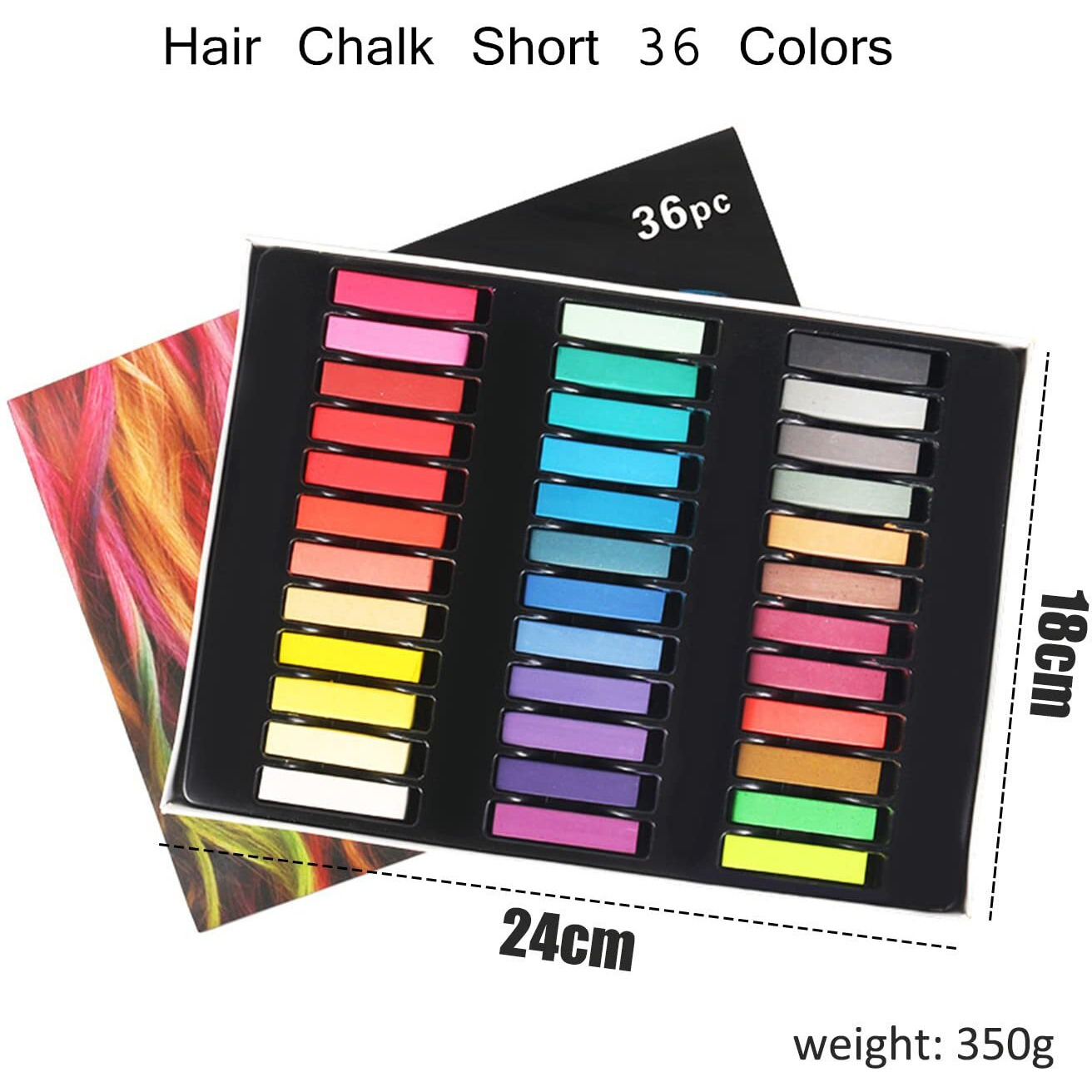 Joyeee Hair Chalk For Kids, Blue Hair Chalk, 36 Colors Deluxe Black Green Brown Gray Red Blonde Purple Pink Hair Chalk, Night Before Christmas Gifts For Daughter, Friends And Sister, Toxin-Free