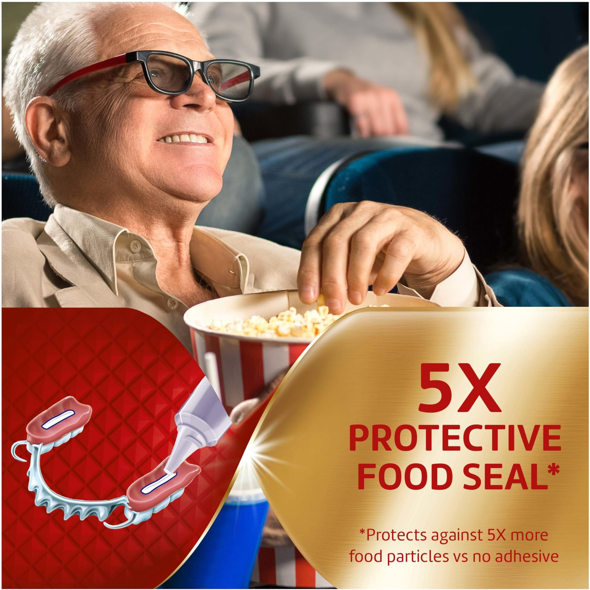 Super Poligrip Power Max Power Hold Plus Seal Denture Adhesive Cream, Denture Cream For Secure Hold And Food Seal, Flavor Free - 2.2 Oz (Pack Of 4)