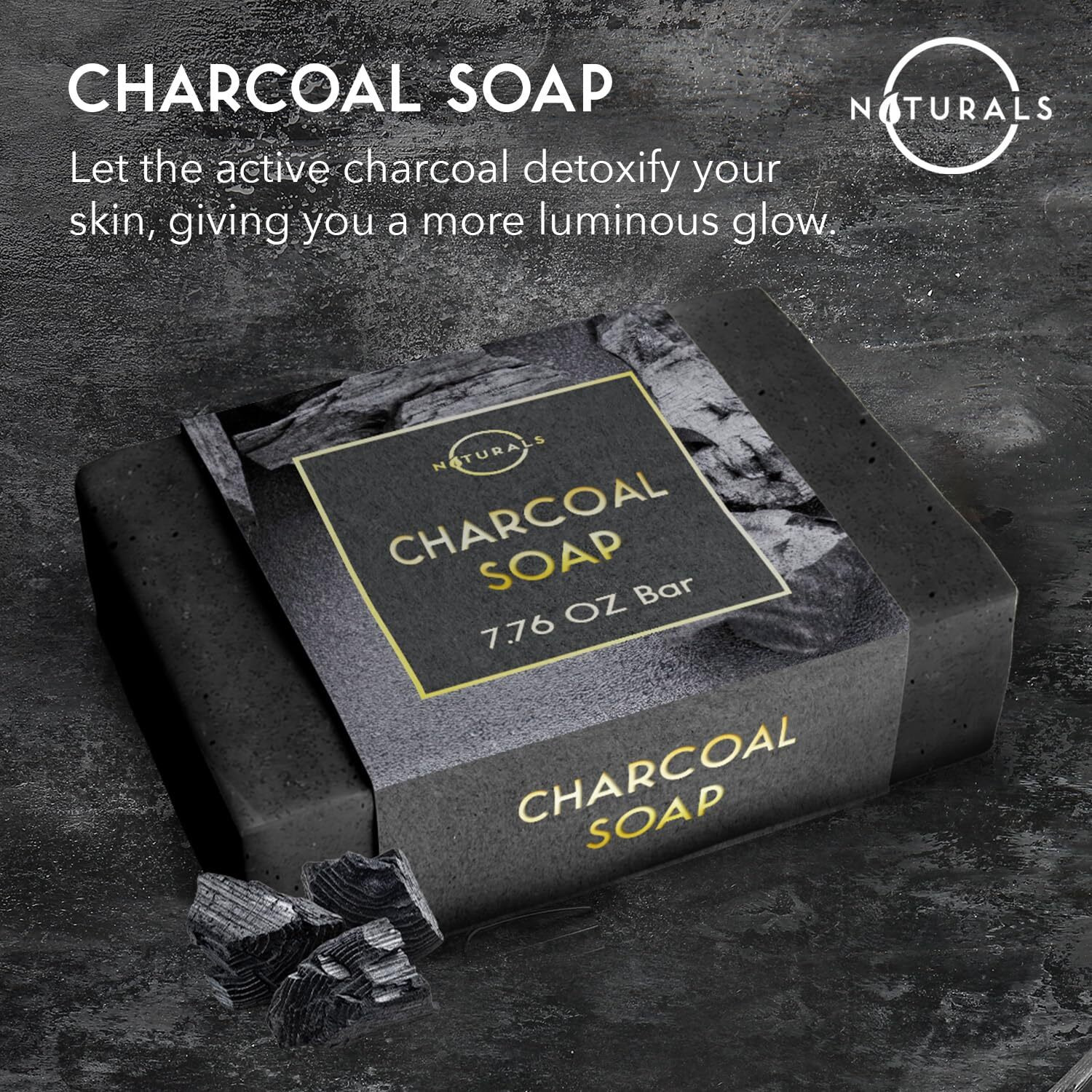 O Naturals Activated Charcoal Soap Bar For Men And Women - Detoxifying, Moisturizing, And Vegan - 4 Oz