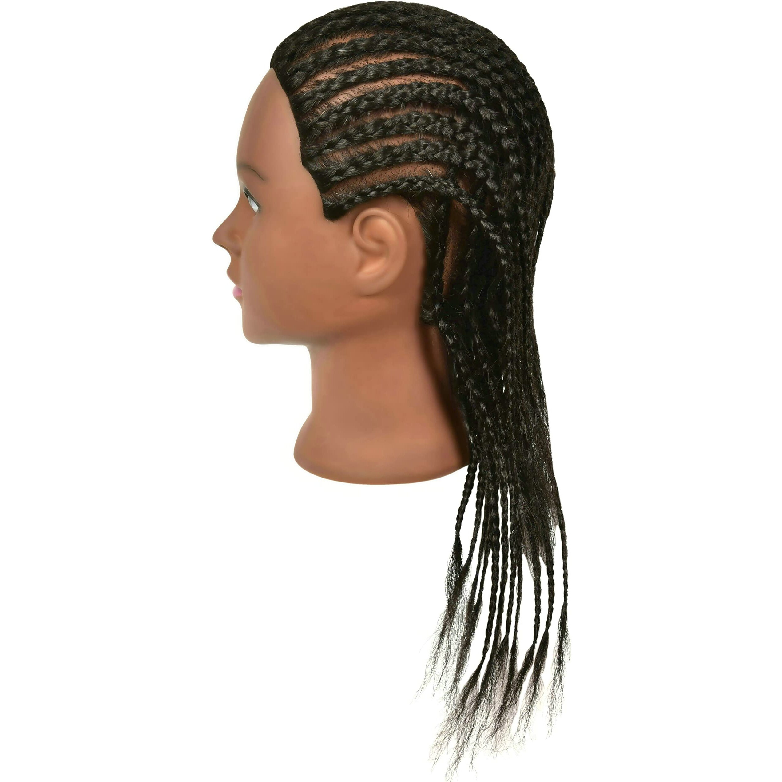 Qacieh Mannequin Head 100% Real Human Hair For Hairdresser Practice Styling Braiding Manikin Cosmetology Doll Training Head With Stand