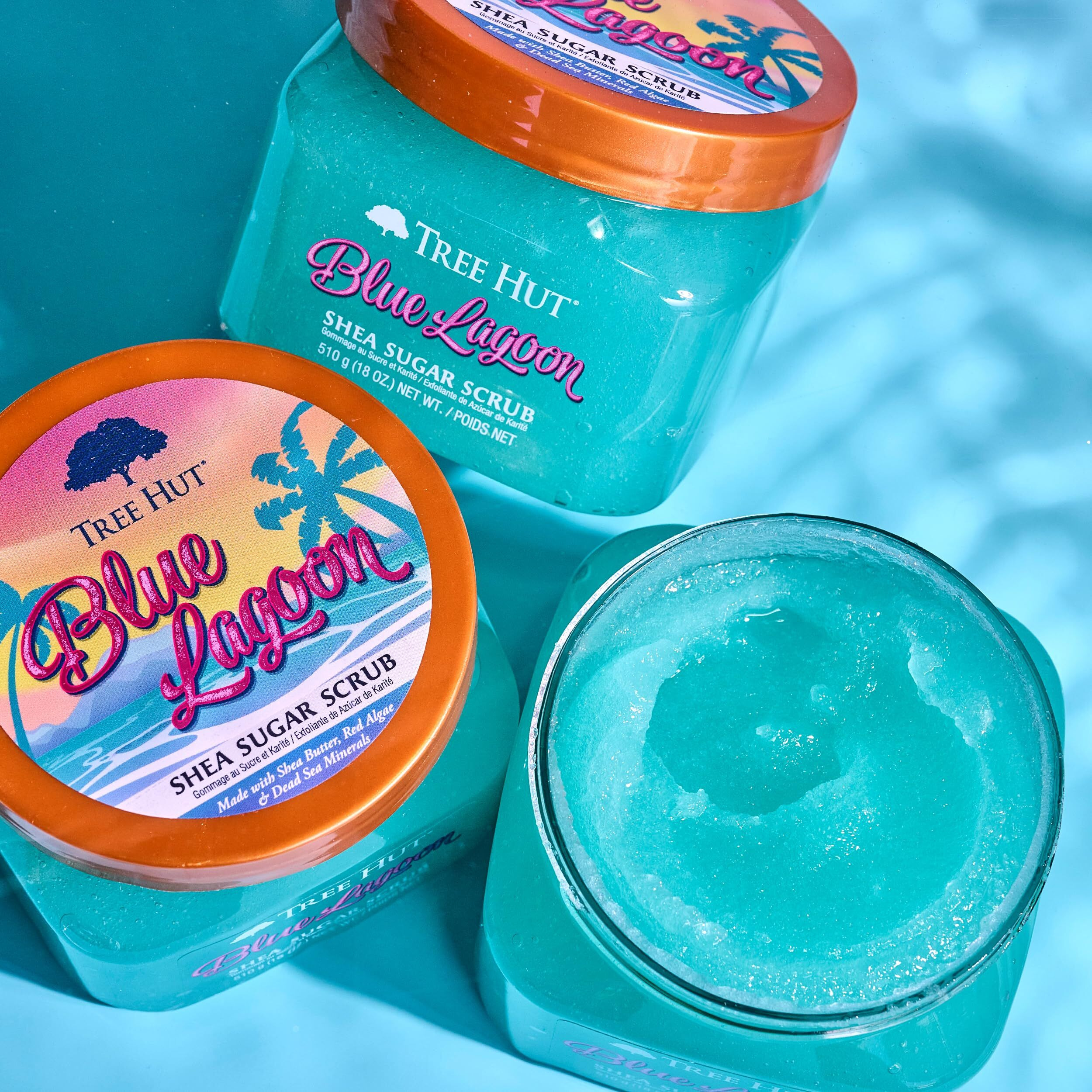 Tree Hut Blue Lagoon Shea Sugar Exfoliating & Hydrating Body Scrub, 18 Oz