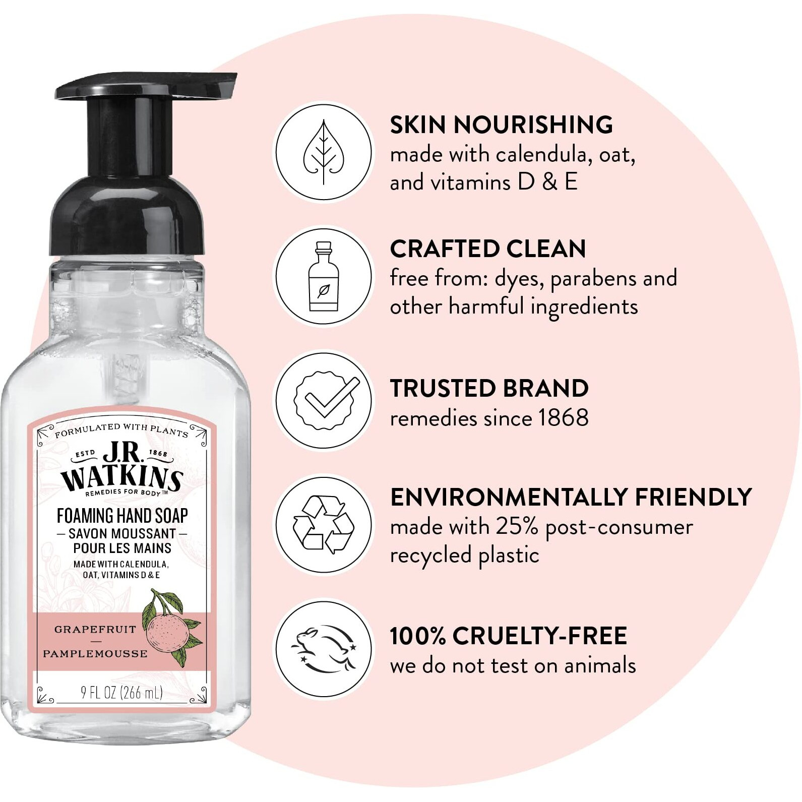 J R Watkins Foaming Grapefruit Hand Soap(9 Oz)