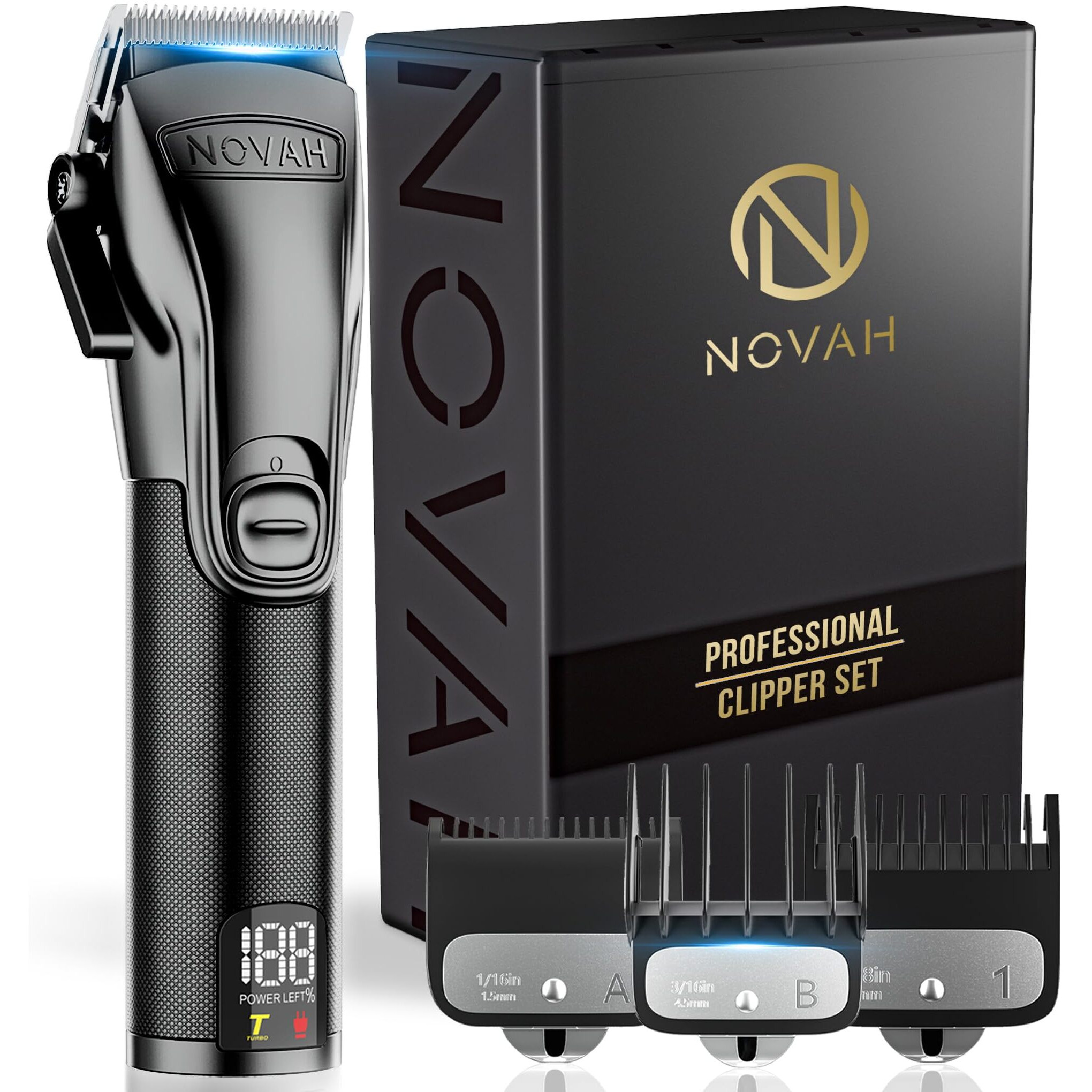 Novah Professional Hair Clippers For Men, Professional Barber Clippers, Electric Mens Cordless Hair Clippers For Barbers Haircut Kit Fade, Maquina De Cortar Cabello