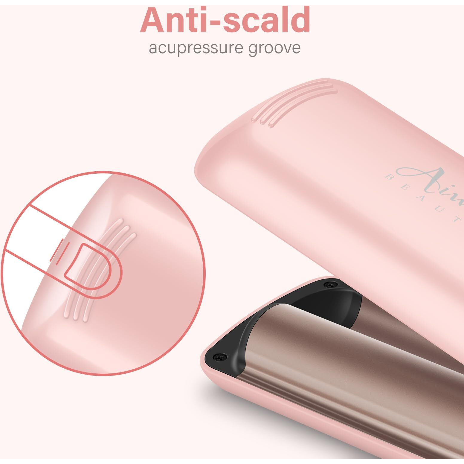 32Mm (1.25"") Aima Beauty Twins Mermaid Hair Waver, Anti-Scald Wave Curling Iron, Curling Wand 2 Barrel Hair Crimper For Women Ptc 15S Heats Up For Short/Medium/Long Hair Pink Color