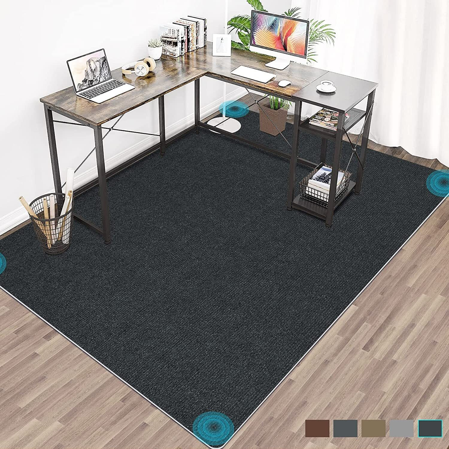 Floor Mat For Office Chair Desk Chair Mat For Carpet Desk Mat For Carpeted Floors Office Rug Hriiiiya Office Chair Mat Floor Protector For Carpeted Version Desk Carpet Anti Slip Rug Pad Hardwood
