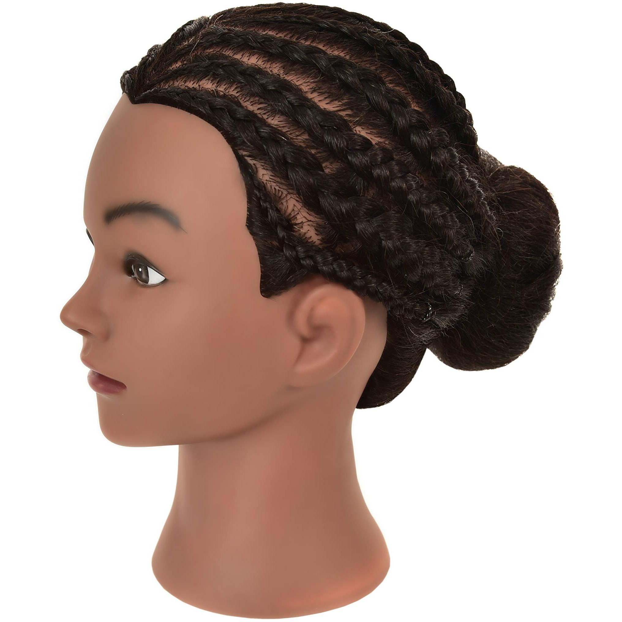 Rihannahair 100% Real Human Hair Mannequin Head With Stand Manikin Cosmetology Doll Training Head For Hairdresser Practice Braiding Styling Coloring Bleaching Dyeing Curling Cutting Display