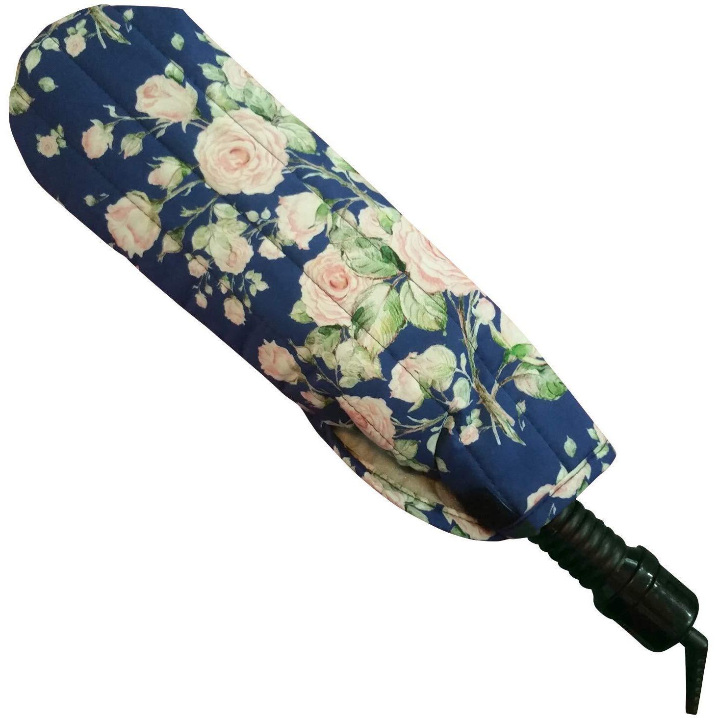 Case/Cover [Heat Resistant] For Curling Irons, Flat Irons Or Straighteners, And Styling Irons, Silicone Coated Lining And Quilted Cotton Pouch For Travel, Gym, Or Home [Navy Floral]