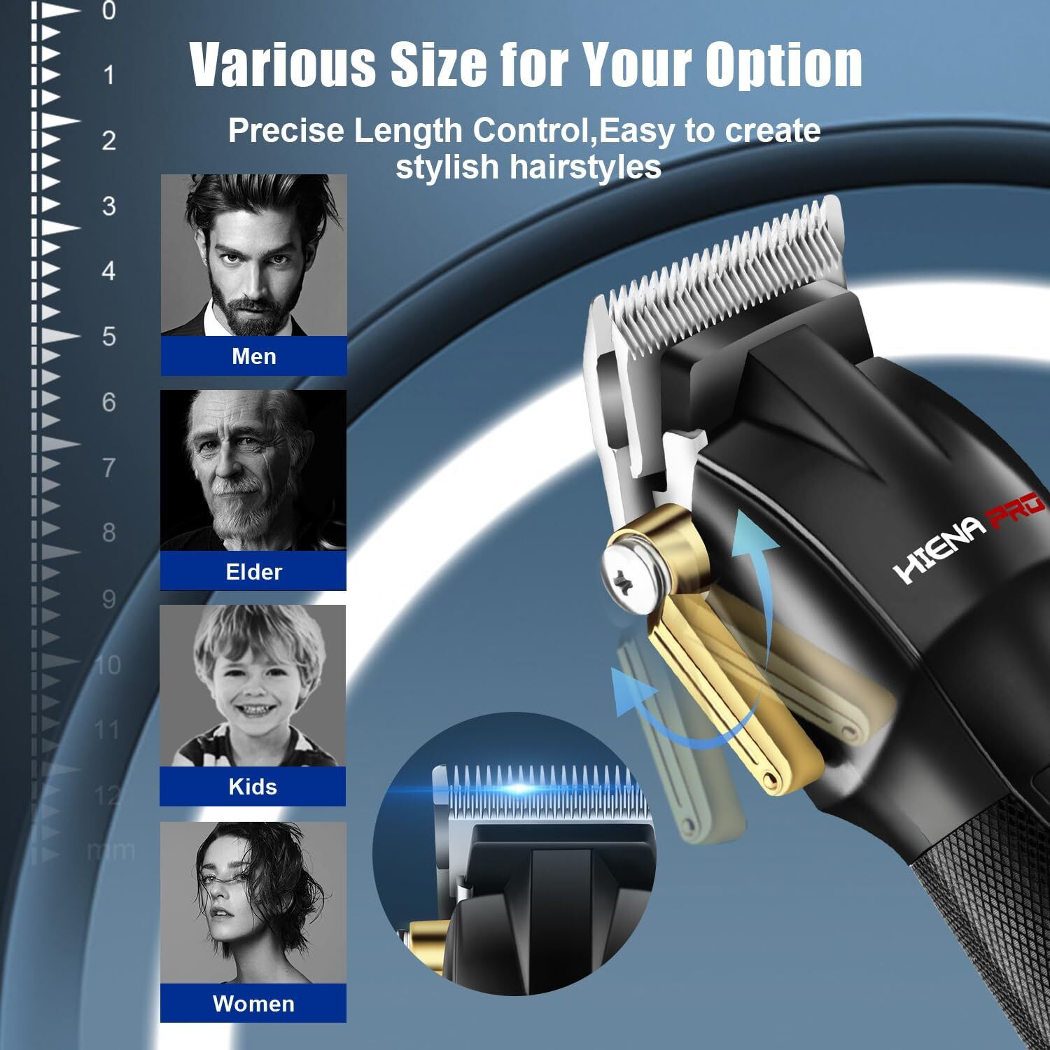 Hiena Pro Hair Clippers For Men T Liners Hair Trimmer Set, Men Professional Cordless Rechargeable Barber Hair Cutting Kit With Led Display, Gifts For Men