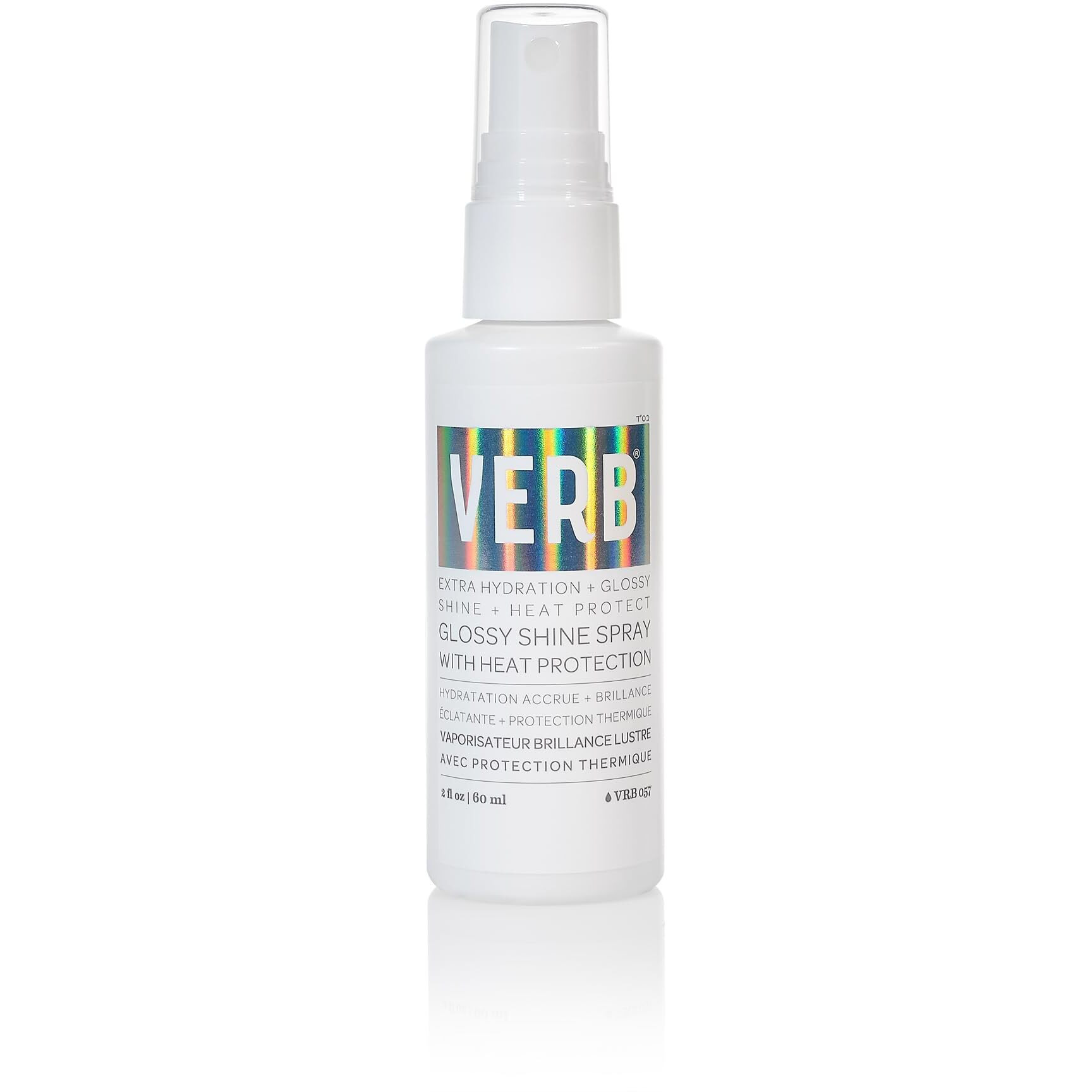Verb Glossy Shine Spray With Heat Protection - Vegan Paraben Free Moisturizing Hair Spray Without Harmful Sulfates For All Hair Types - Adds High Shine And Primes For Styling, 2Oz / 60 Ml