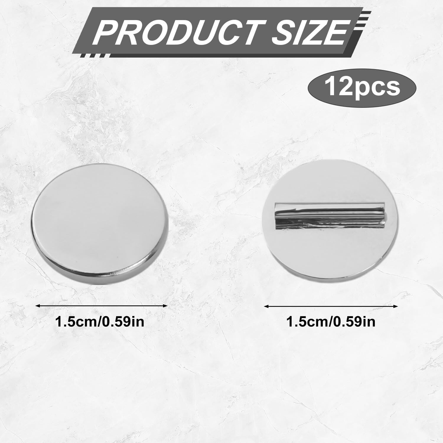 12Pcs Mini Pin Brooch Converter, Magnetic Metal Pin Backs Harm Free Brooch Pin Converter For Scarf Hijab Shawls Thin Fabric Harm Free (Silver)