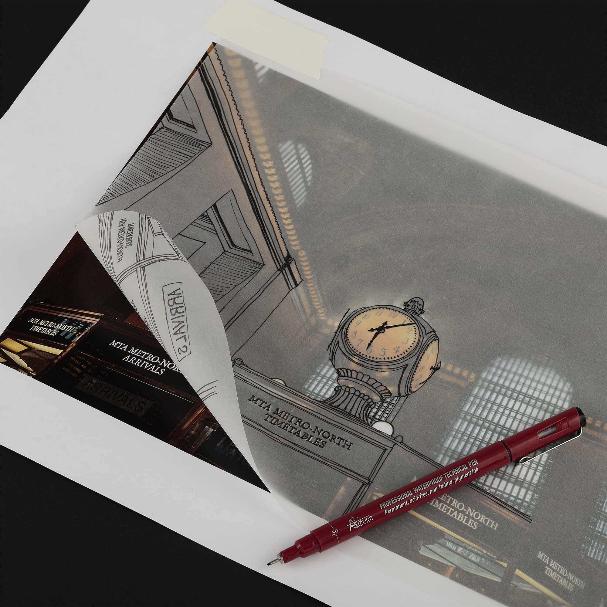 Soho Urban Artist Vellum Tracing Paper Pads - Translucent Vellum Paper For Drawing, Tracing, Different Media Types, & More - [Single - 9X12""]