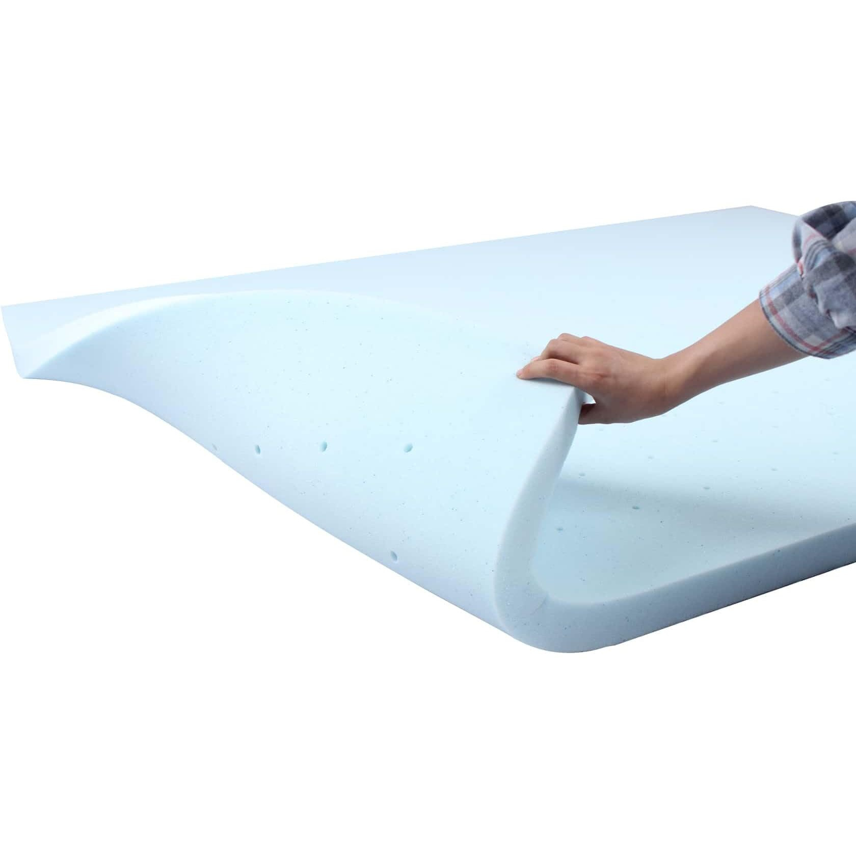 Clara Clark Mattress Topper, Gel Infused Memory Foam Mattress Topper, Ventilated Design Mattress Pad, 3 Inch, Full Size