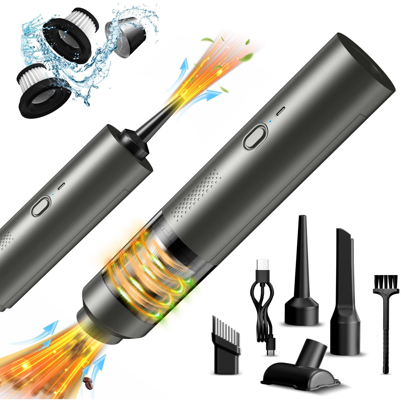 Car Vacuum Cleaner 18000Pa Handheld Vacuum Cleaner Adjustable 2 Speed Brushless Motor And 120W High-Power Vacuum Cleaner 4000Mah Portable Vacuum Clean Rused For Cleaning Cars Offices Pets Families