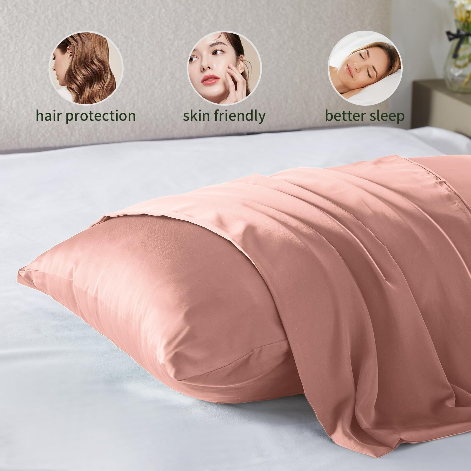 Silk Pillowcase For Hair And Skin Mulberry Silk Pillowcase Soft Breathable Smooth Both Sided Natural Silk Pillowcase With Zipper Beauty Sleep Silk Pillow Case 1 Pack For Gift(King,Baby Pink)