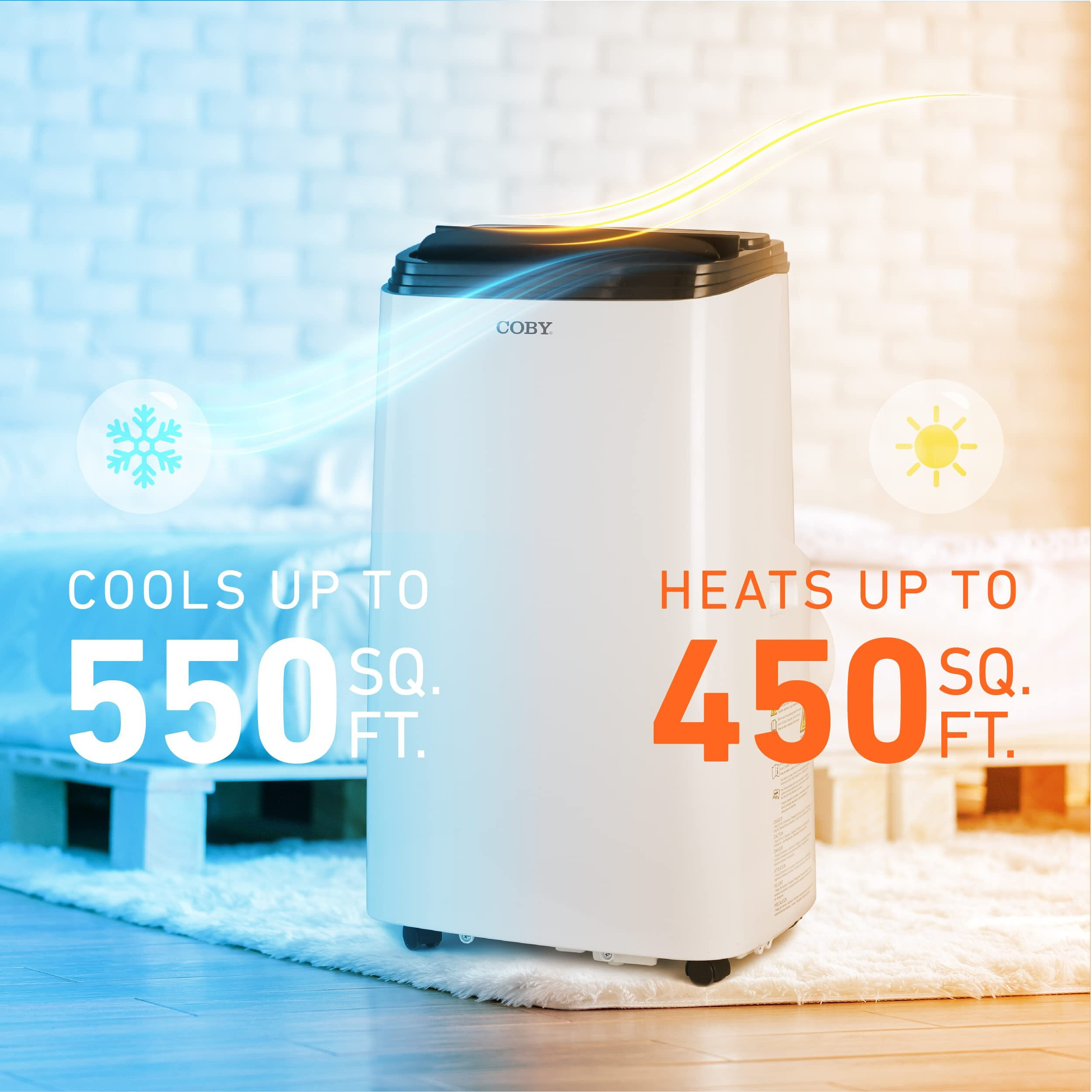 Coby Cbpac815H 4-In-1 Ac Unit, Heater, Dehumidifier & Fan, 12,000 Btus Portable-Air-Conditioners, 12000 + Heat, White