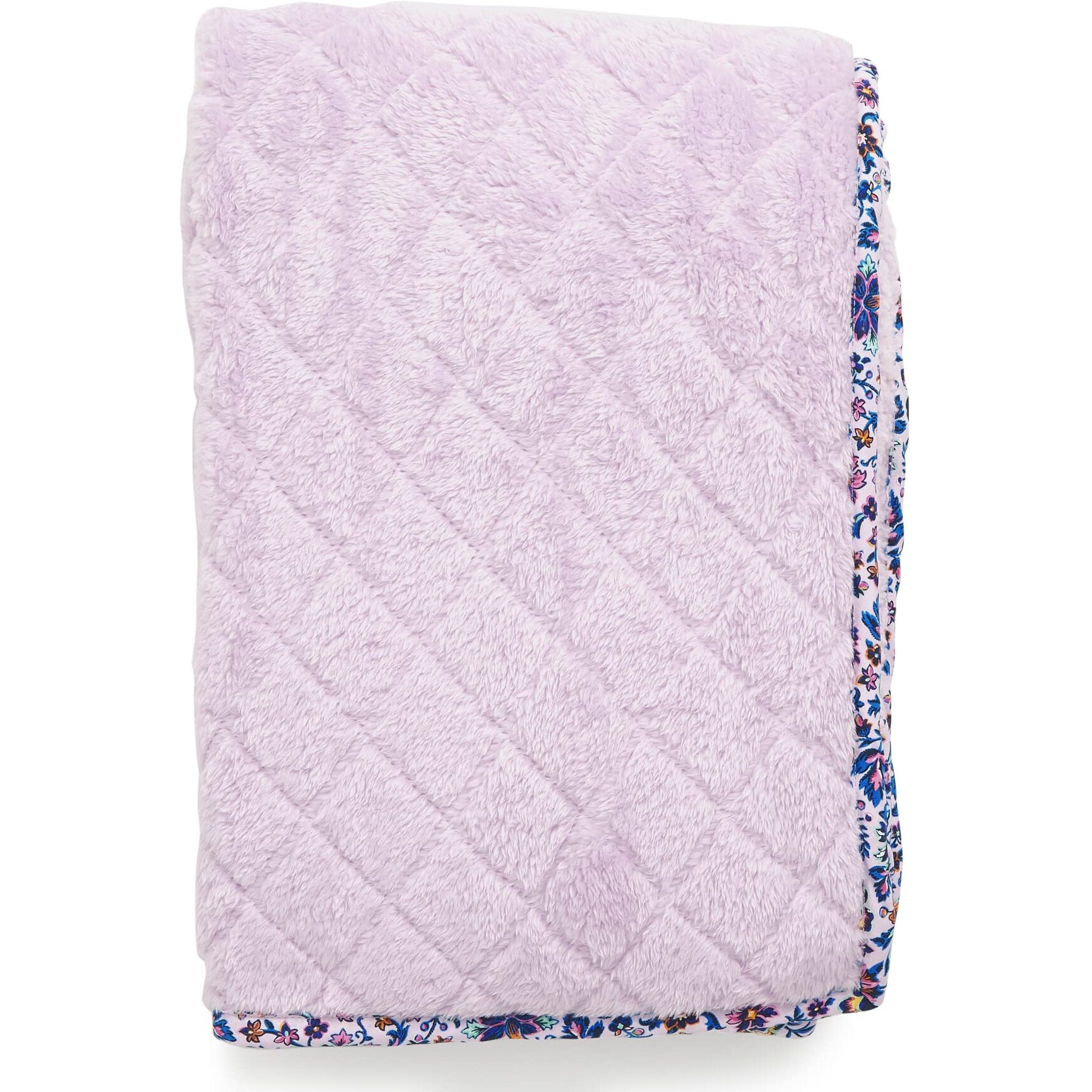 Vera Bradley Women's Fleece Solid Throw Blanket, Cloud Vine Multi, 80 X 50